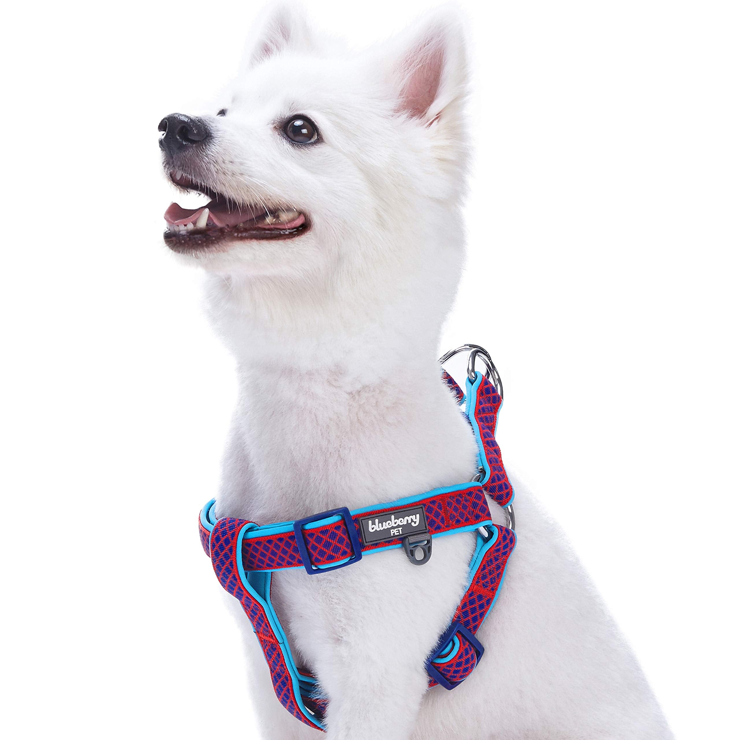 Blueberry Pet 2 Colors Soft & Comfy Step-In Urban Chic Diamond Pattern Padded Dog Harness, Chest Girth 19.5' - 25.5', Bold Red, Medium, Adjustable Harnesses For Dogs
