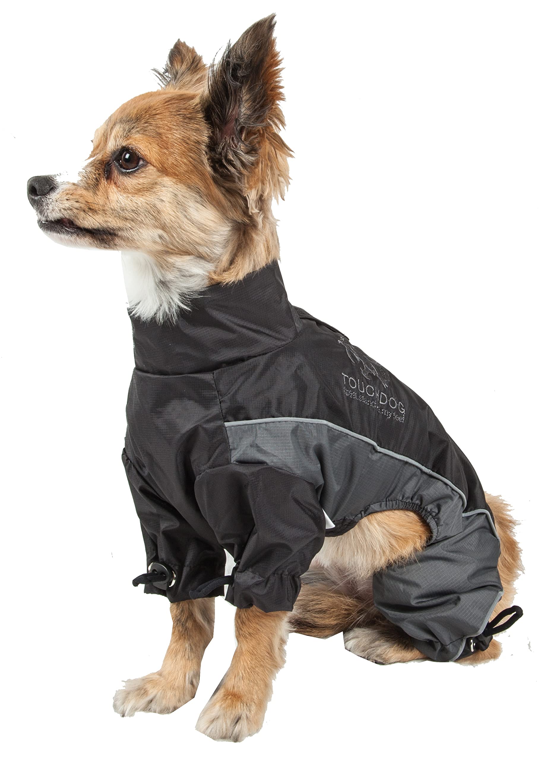 TOUCHDOG Quantum-Ice Full Body Bodied Adjustable and 3M Reflective Pet Dog Coat Jacket w/ Blackshark Technology, X-Small, Blac