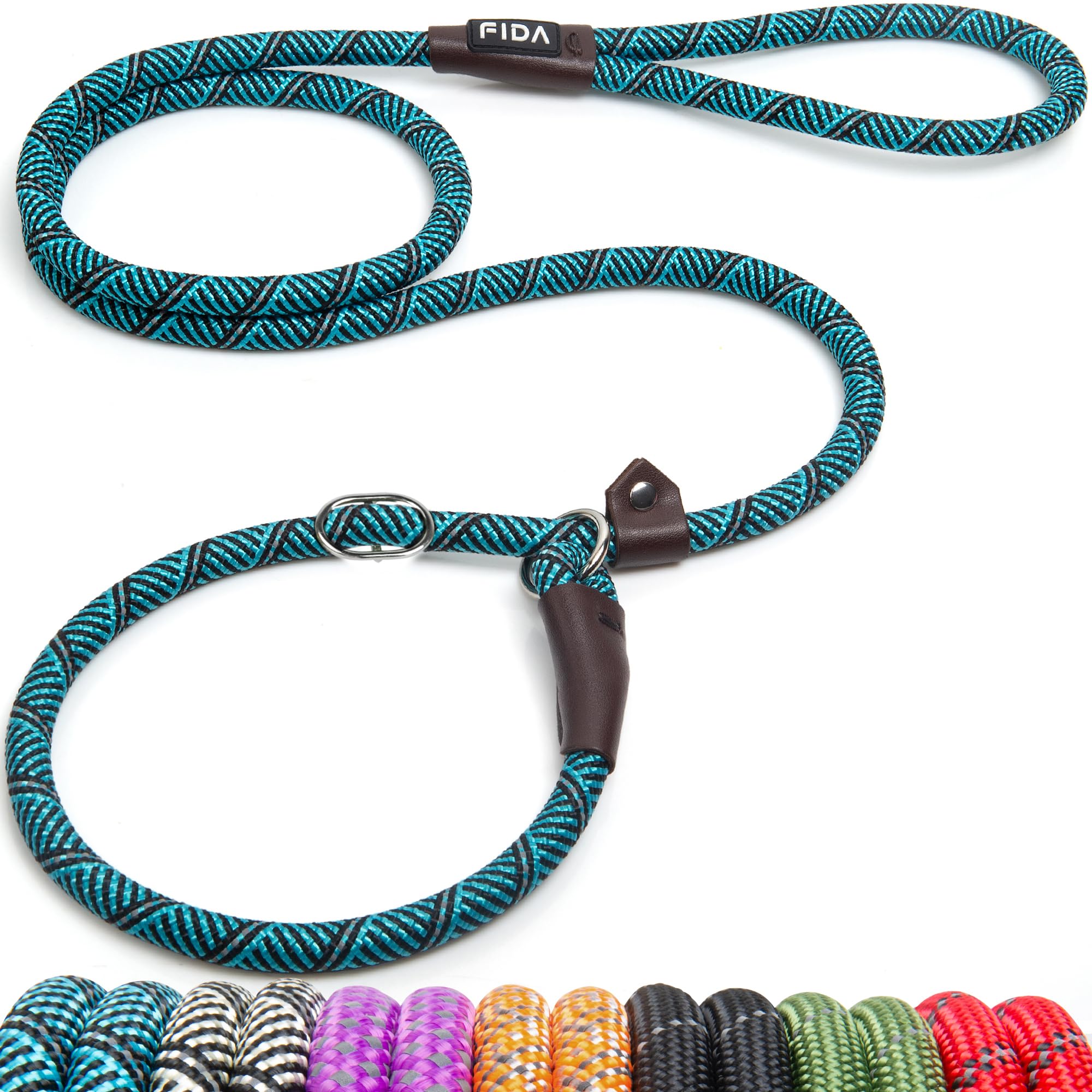 Fida Durable Slip Lead Dog Leash, 6 Ft X 1/2'' Heavy Duty Loop Comfortable Strong Rope Leash For Large, Medium Dogs, No Pull Pet