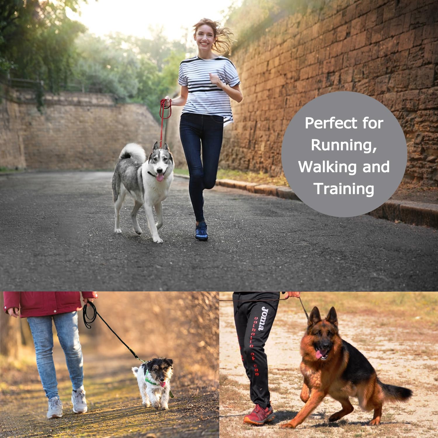 Heavy Duty Leather Dog Leash 6 Ft X 1/2 Inch,Strong Double Stitched Genuine Leather Pets Training Leash For Walking,Soft Handle