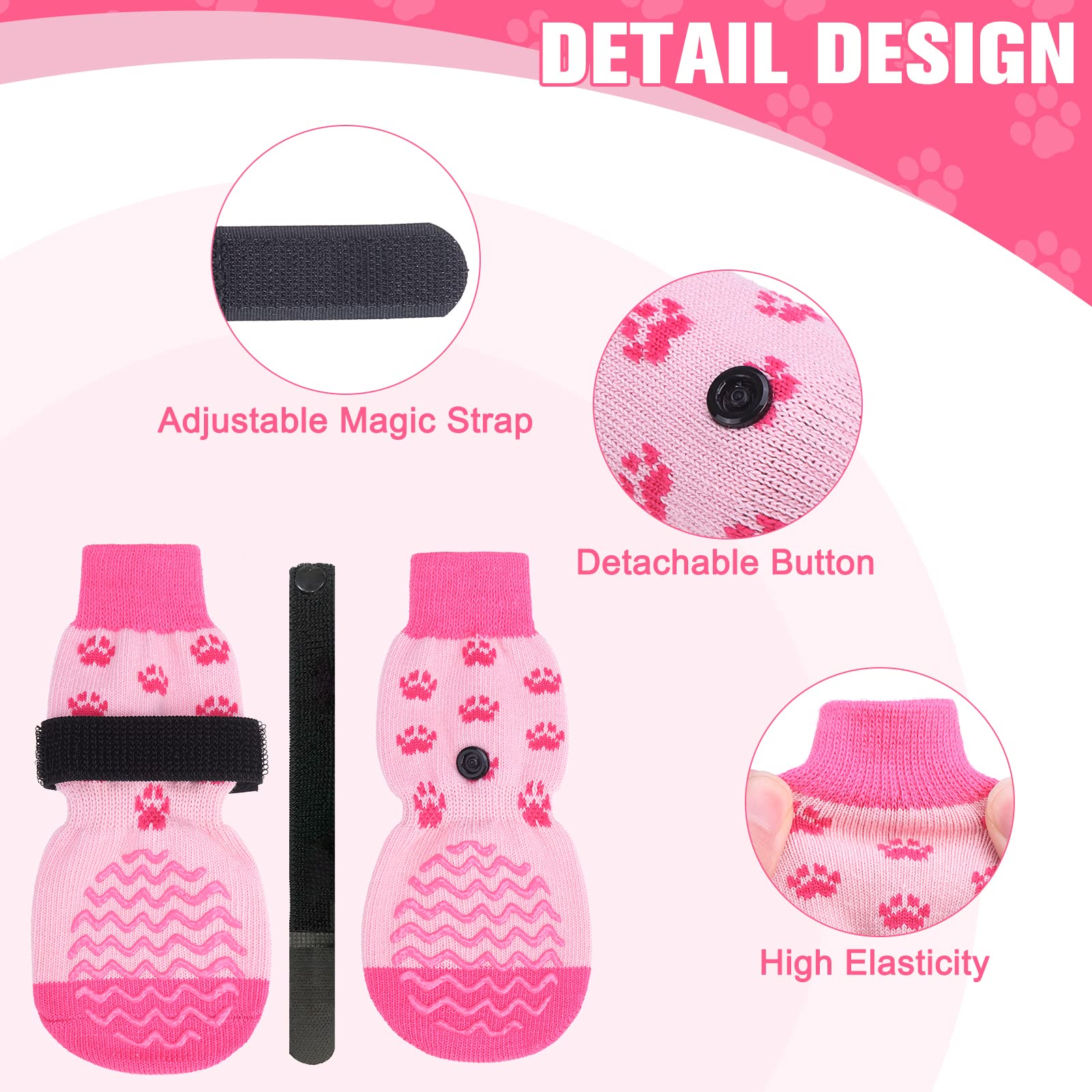 Expawlorer 3 Pairs Anti-Slip Dog Socks - Double Side Large Coverage Non-Slip That Works Even When Twisted, Soft Paw Protector, Prevents Licking, Slipping, Better Control For Indoor On Wooden Floor