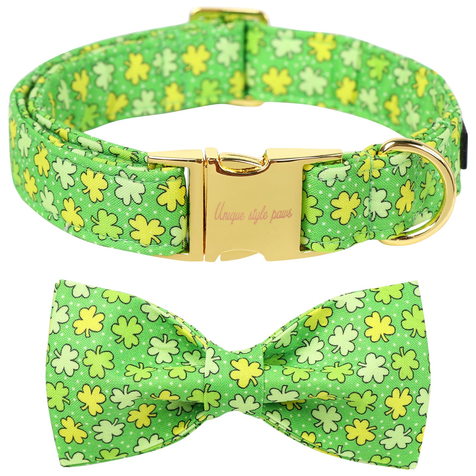Unique Style Paws St. Patrick'S Day Dog Bandana Clover Bandanas With Flower For Small Medium Large Boys Girls Dogs