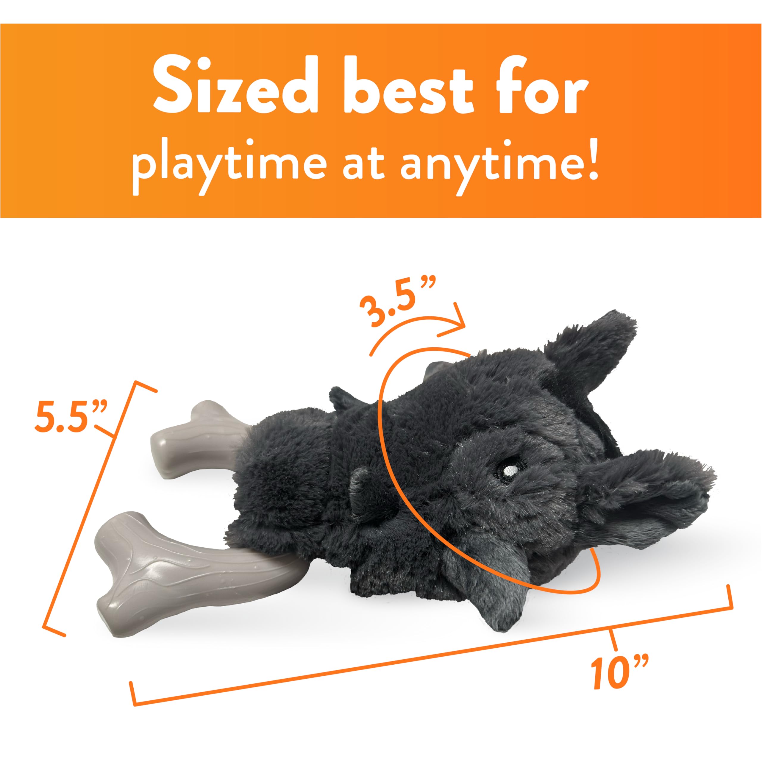 Spunky pup Knucklehead Durable Dog Toy - 2-in-1 Plush & Chew Toy for Aggressive Chewers, Chicken-Flavored Dental Chew, Durable D