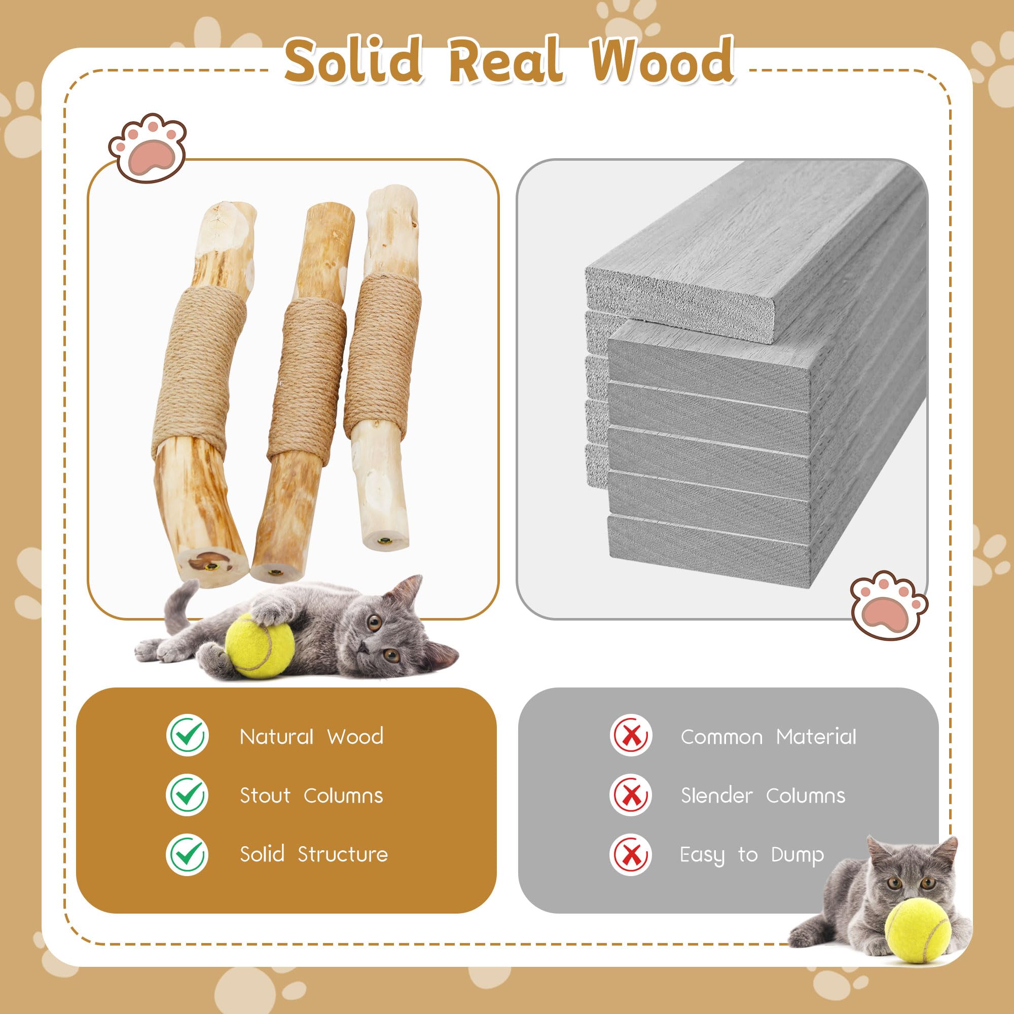Glutia Wooden Cat Tree, Modern Cat Tree Tower With Jumping Platforms, Baskets, Cat Condo, 40'' Cat Scratching Posts For Indoor C