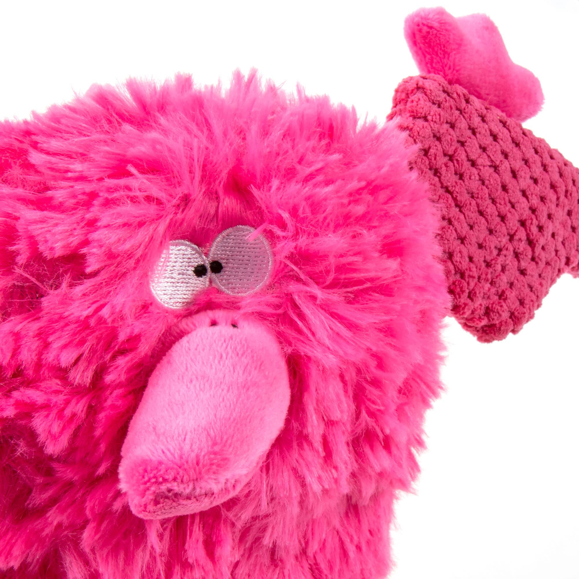 Godog Playclean Pterodactyl Squeaky Plush Dog Toy With Odor-Eliminating Essential Oils, Chew Guard Technology - Pink, Small