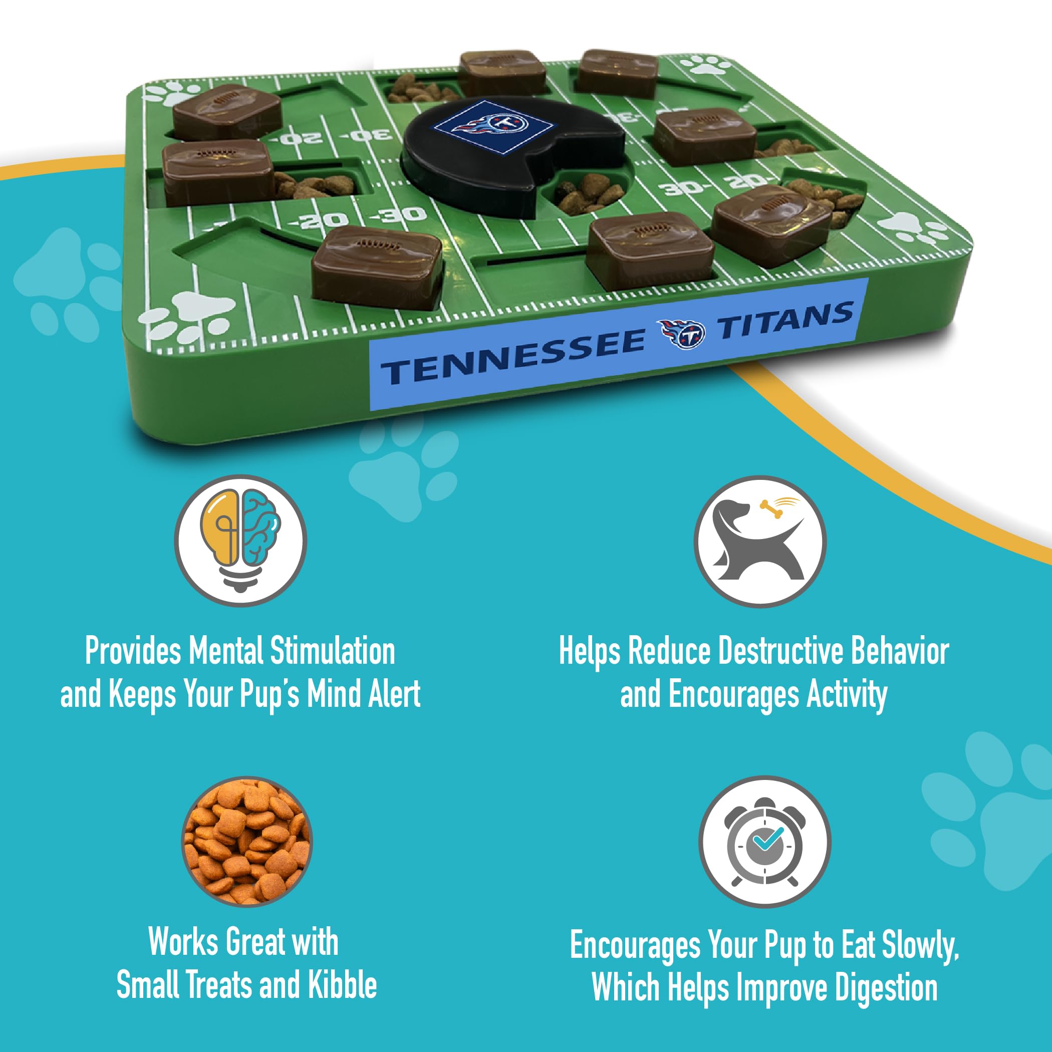 Pets First Nfl Tennessee Titans Puzzle Toy - Interactive Dog Treat Puzzle