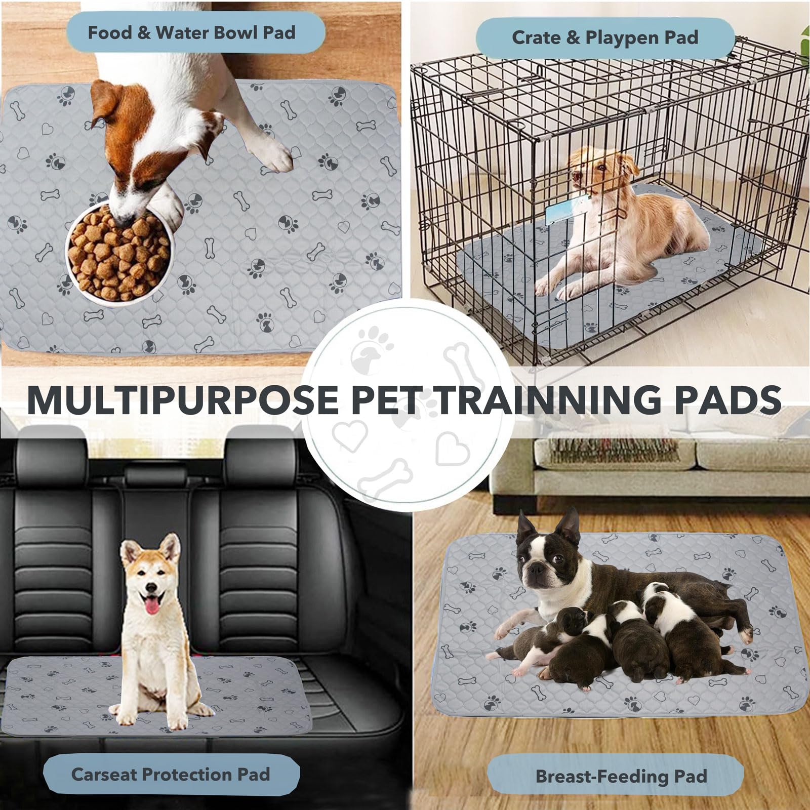 2 Pack 36X41 Washable Dog Pee Pads With Puppy Blanket,Puppy Pads,Dog Pad Washable Waterproof, Potty Buddy Reusable Potty Pads Fo