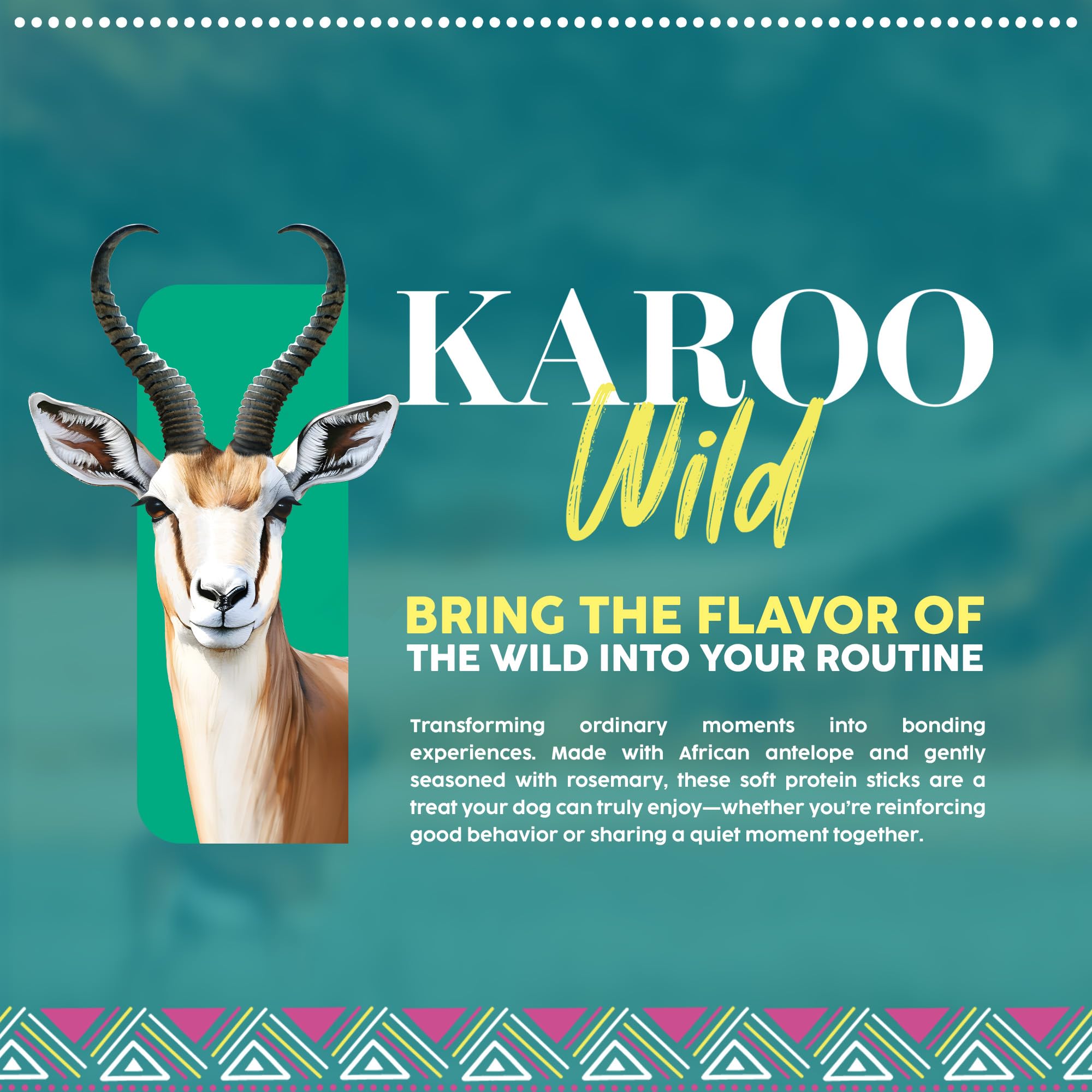 Karoo Wild Sticks Rosemary Seasoned Treats for Dogs - 16 oz - Soft & Chewy Protein Sticks Made with African Antelope - Ideal for