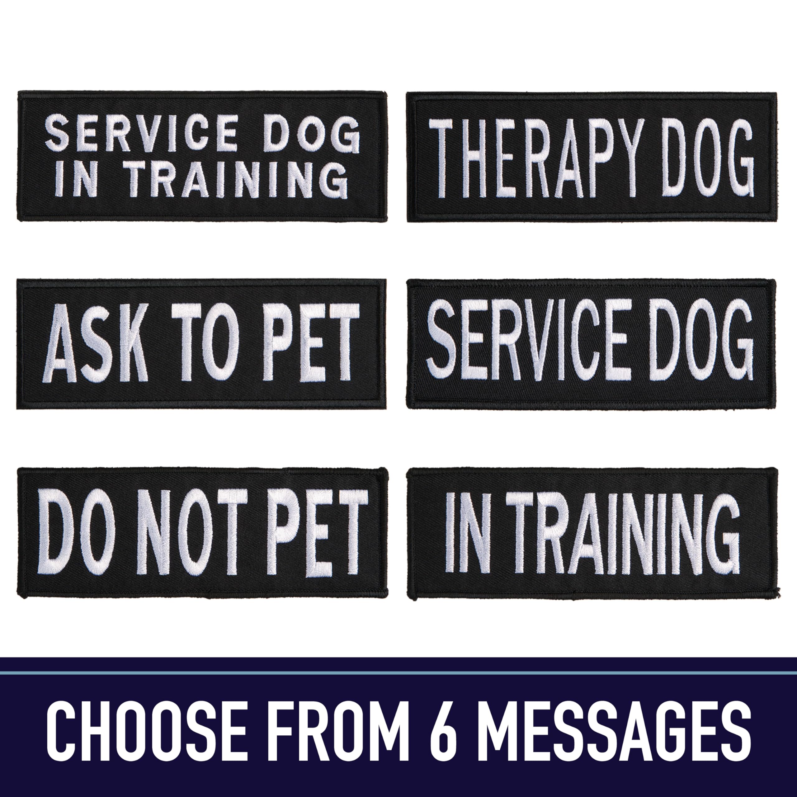 Leash Boss Service Dog Patches for Harness | Velcro Patches for Dog Harness or Vest | Do Not Pet Patch, Dog in Training, Service