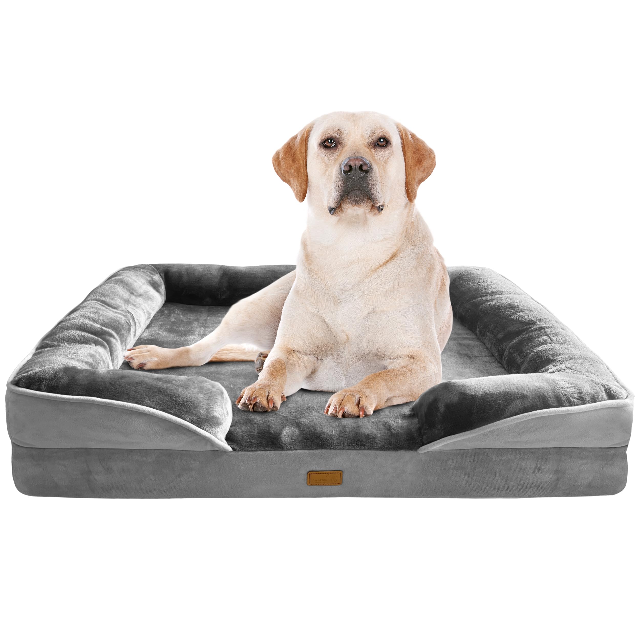 Spotted Play Orthopedic Dog Bed With Sides - Dog Sofa Beds For Extra Large Dogs, Supportive Foam Pet Couch Bed With Washable Rem