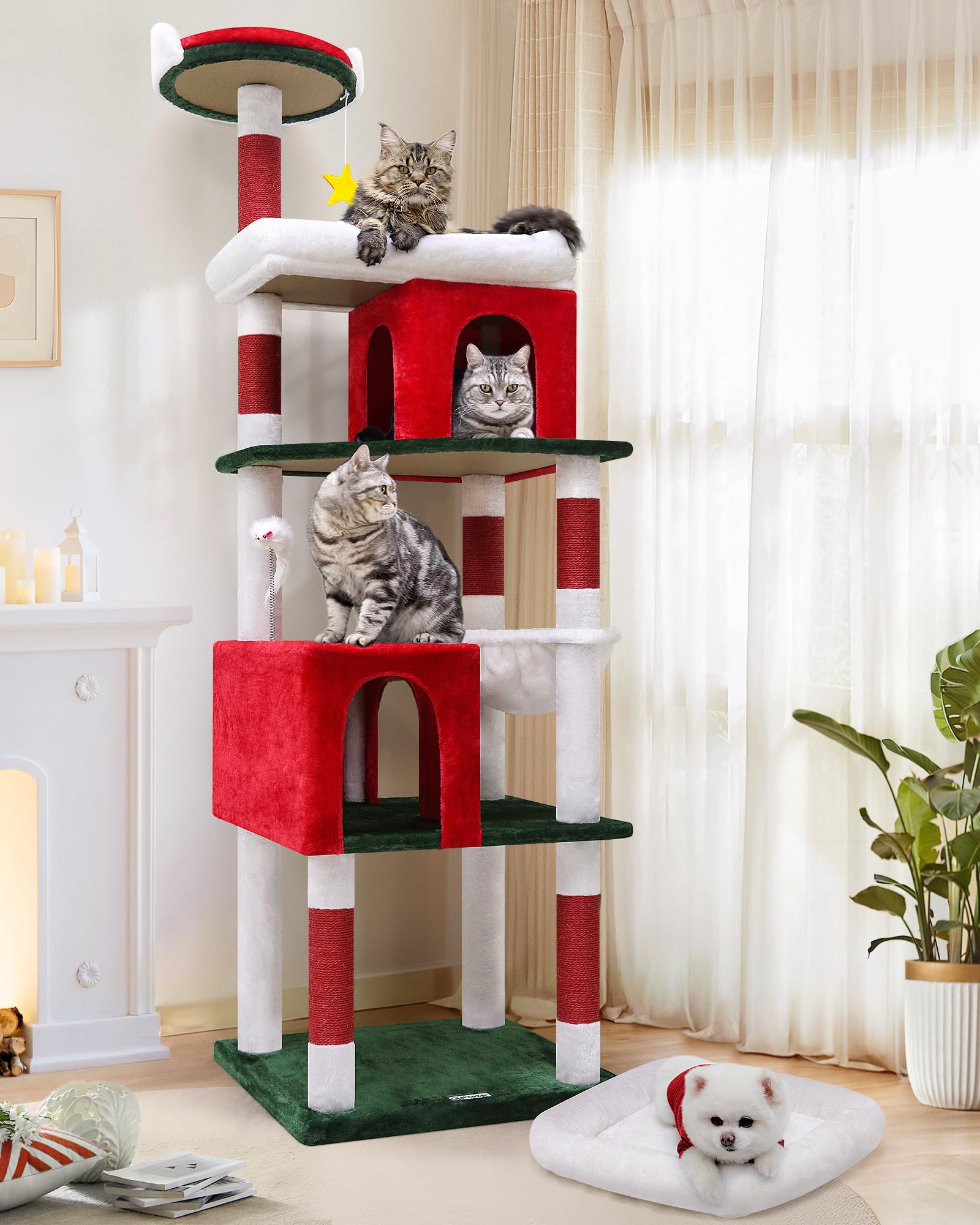 Globlazer S72 Heavy Duty Cat Trees For Large Cats, Sturdy 72In Maine Coon Cat Tree For Large 20 Lbs+ Heavy Duty Cat Tower For Ad