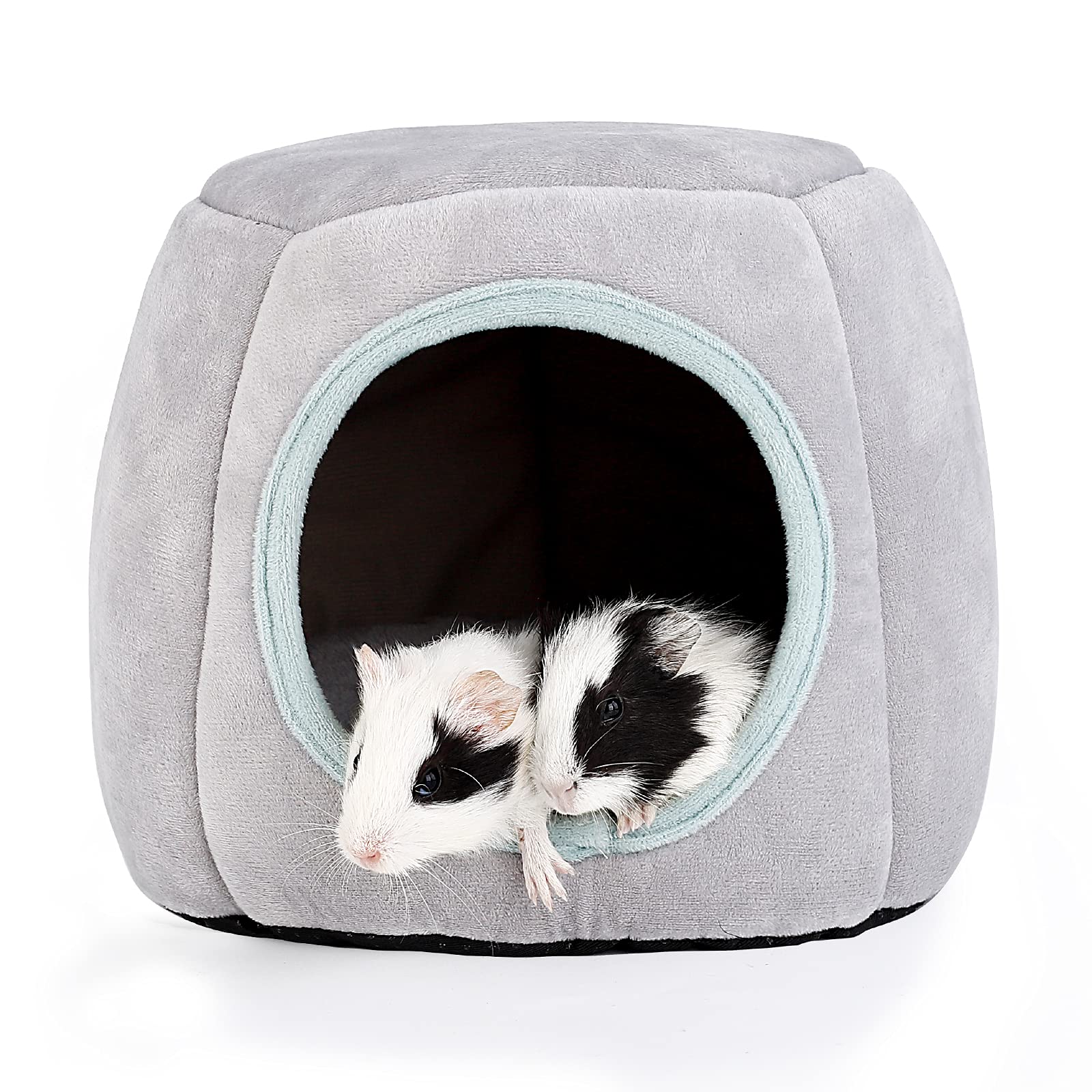 Oneju Guinea Pig Bed, Guinea Pig Hideout, Rabbit Bed, Bunny Hideout, Guinea Pig Cage Accessories For Guinea Pig, Bunny, Hamster, Chinchilla, Ferry, Rabbit And Other Small Animals - Gray