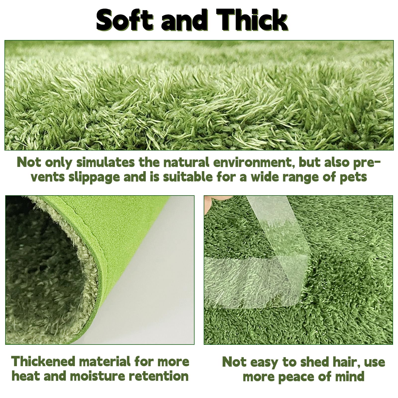 Kathson 4Pcs Reptile Carpet Terrarium Liner Tortoise Bedding Reptile Substrate Liner Mat Pet Cage Mats Supplies For Lizard Snake