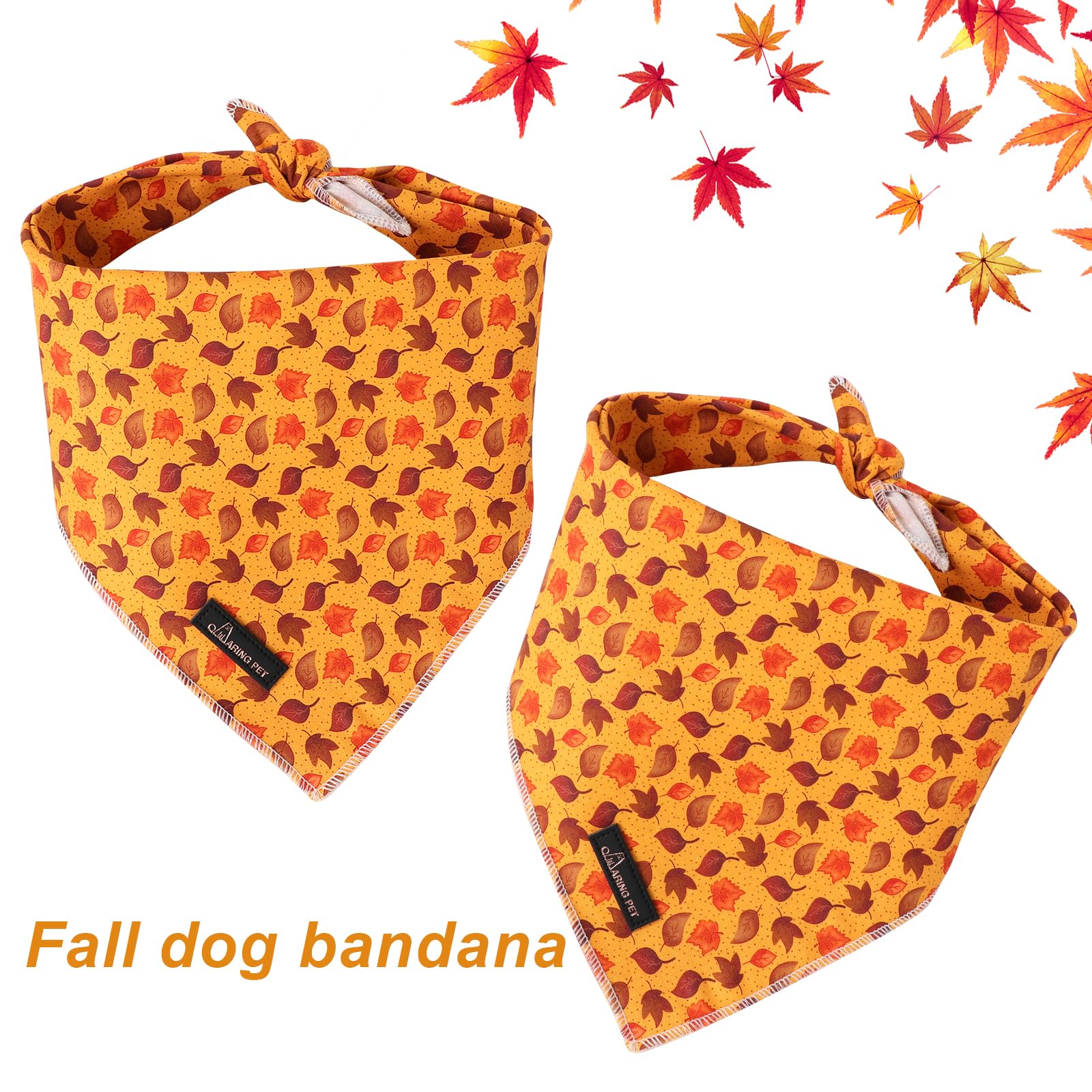 Aring Pet Fall Bandana - Cotton Leaves, Comfortable Autumn Pet Scarf Triangle Bibs For Boy And Girl Dogs And Cats