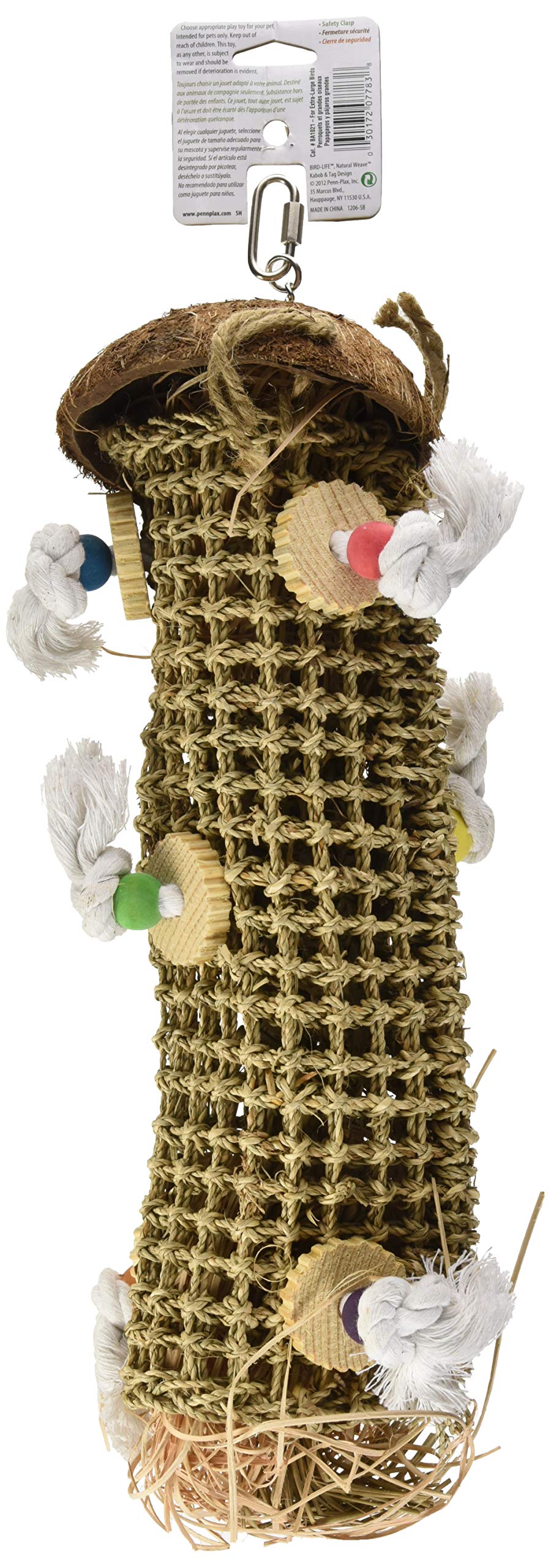 Penn-Plax Natural Weave Kabob Bird Perch Toy, 18-Inch