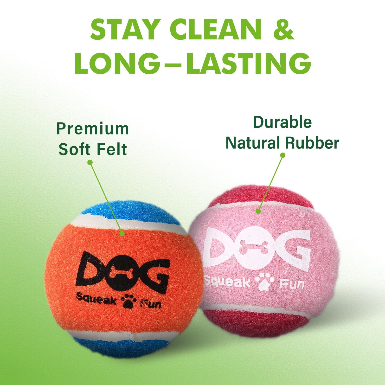 Insum Squeaky Balls For Dogs, Squeaky Dog Toys Balls For Fetch, Funny Puppy Chew Toys, Built-In Squeaker, Idea For Doggie Birthd