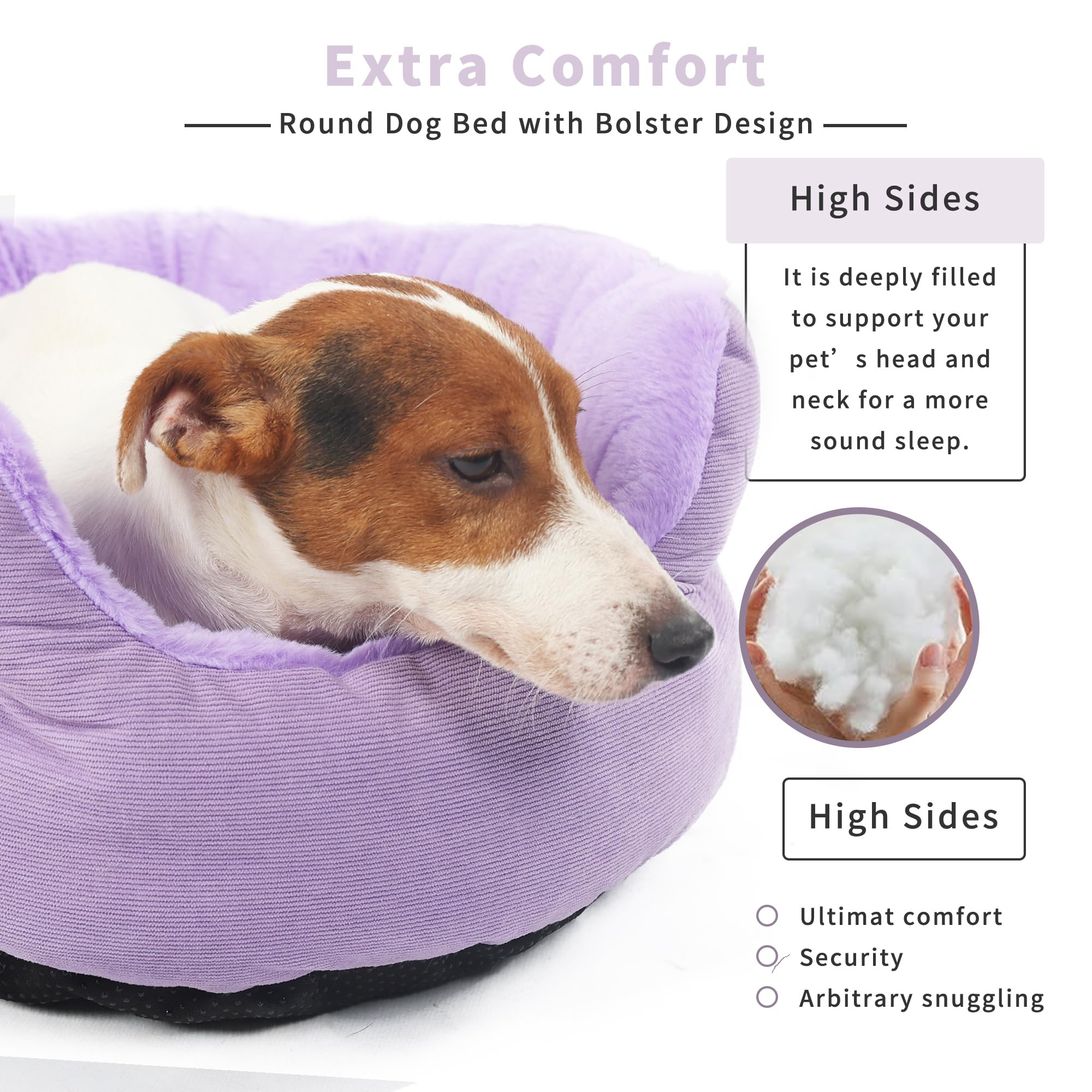 Dog Bed For Small Dogs Machine Washable Sleeping Sofa Non-Slip Bottom Soft Puppy Bed Orthopedic 19 Inch