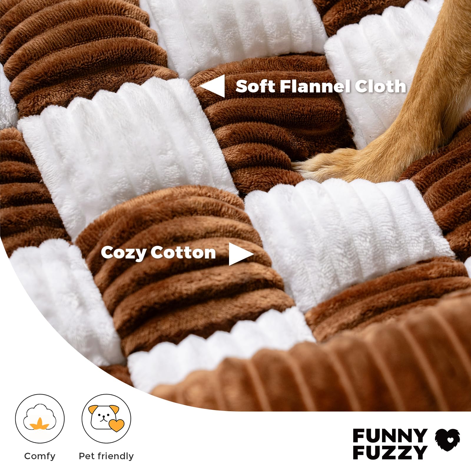 Funny Fuzzy Pet Couch Covers For Sofa, Dog Couch Bed For Furniture Protector, Pet Bed Mat, Couch Cover For Dogs Washable Non Sli