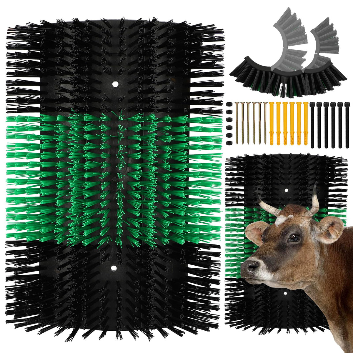 Upgraded Xl Livestock Scratching Brush With 12 Screws - Large Cattle And Horse Grooming Brush, Itch Relief For Horses, Goat, Cat