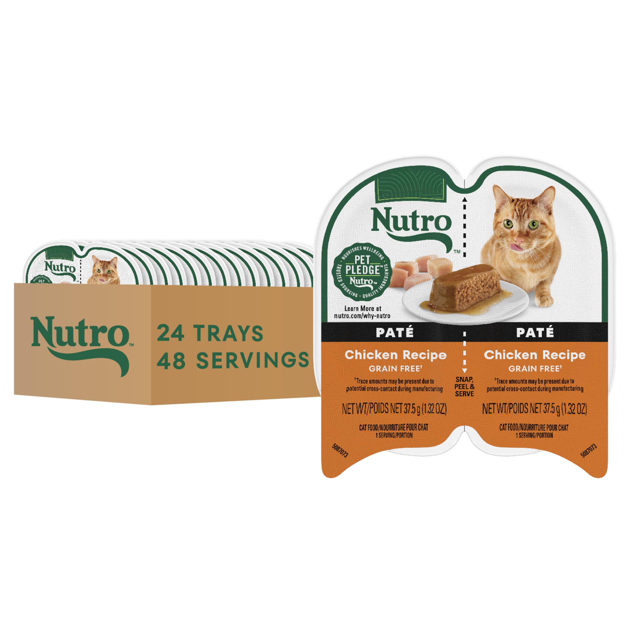 Nutro Perfect Portions Wet Cat Food Pate Chicken Recipe, 2.64 oz. Twin-Pack Trays (24 Count, Pack of 1)