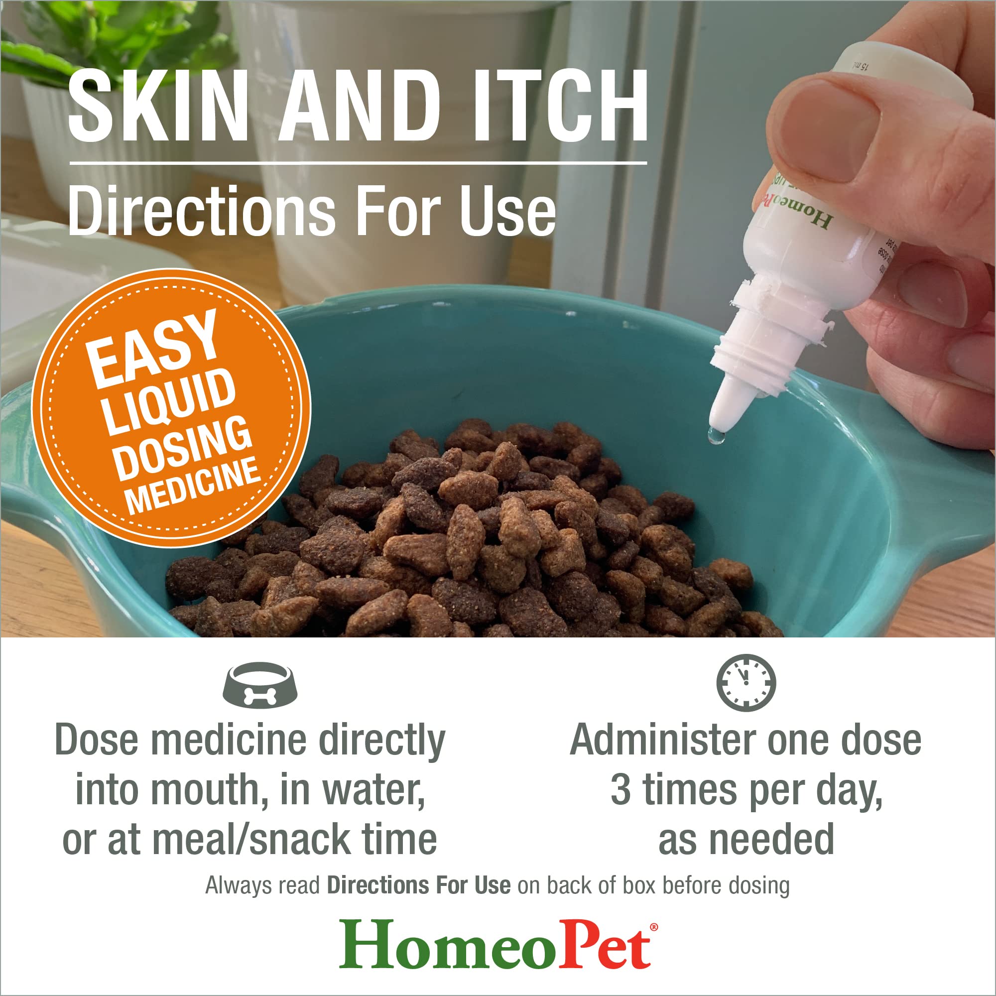 HomeoPet Skin and Itch, Skin and Coat Support for Pets, 15 Milliliters