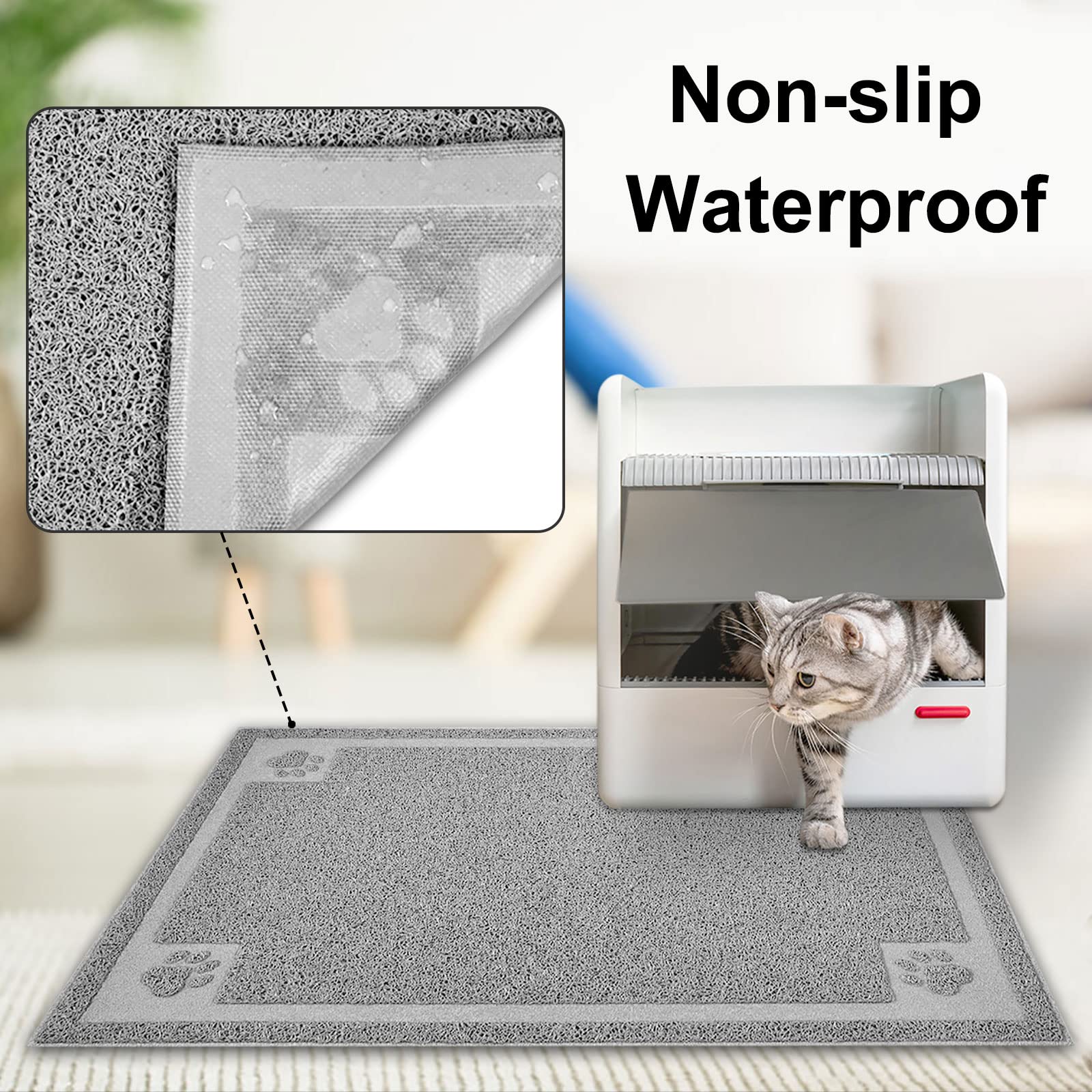 Upsky Large Cat Litter Mat Trapper 35''  23'' Traps Litter From Box And Paws Scatter Control For Litter Box Soft On Sensitive Ki