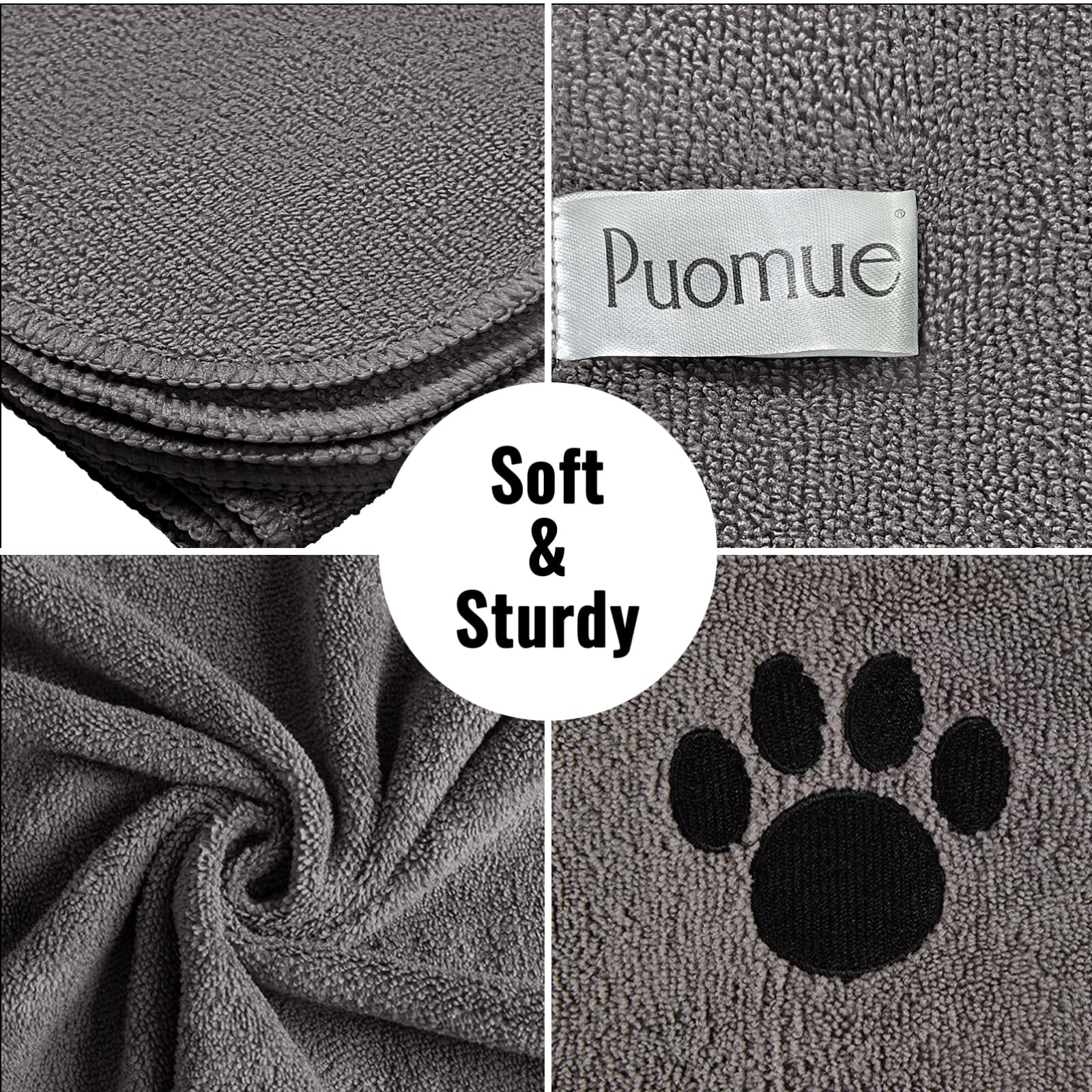 Puomue Microfiber Dog Towels for Drying Dogs, Super Absorbent and Soft Pet Grooming Towel, 40 Inch X 23.6 Inch, Perfect Dog Show