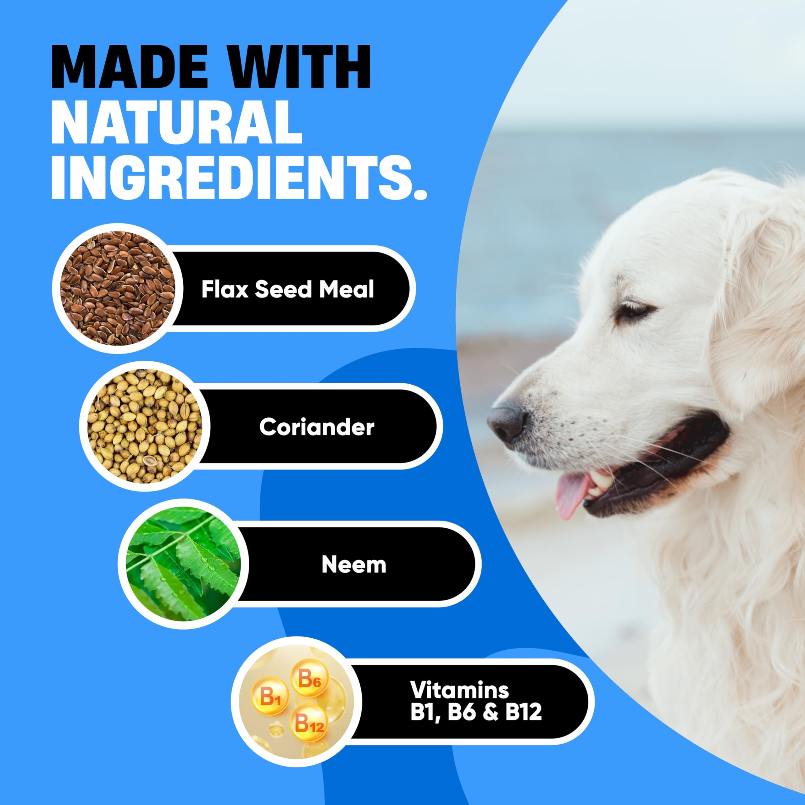 Dog Flea And Tick Treatment Chewable (Chicken Flavor) - Us Made Natural Flea And Tick Prevention For Dogs Chewable Tablets - Fle