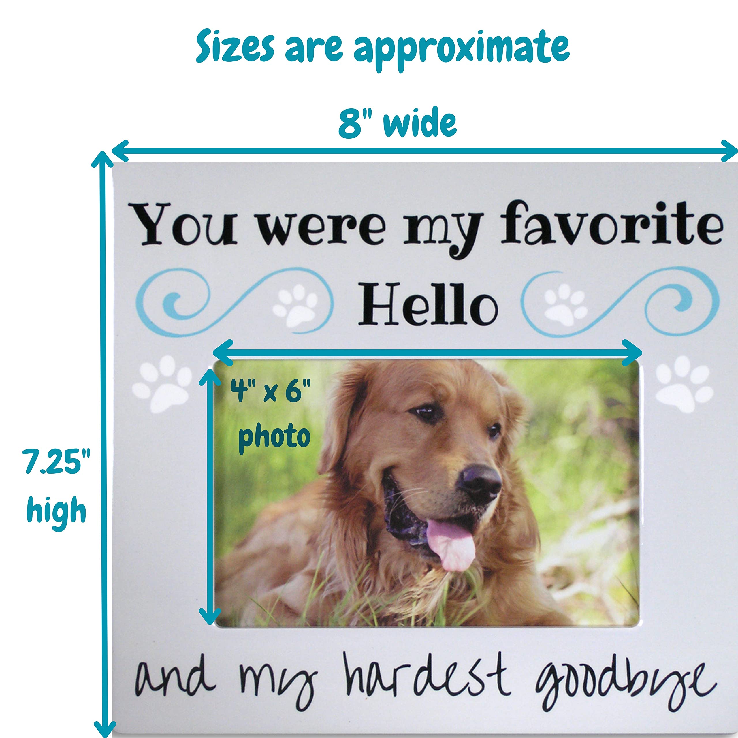 Banberry Designs Pet Remembrance Gift - Pet Memorial Picture Frame - Bereavement Photo Frame For Dog Or Cat - You Were My Favori