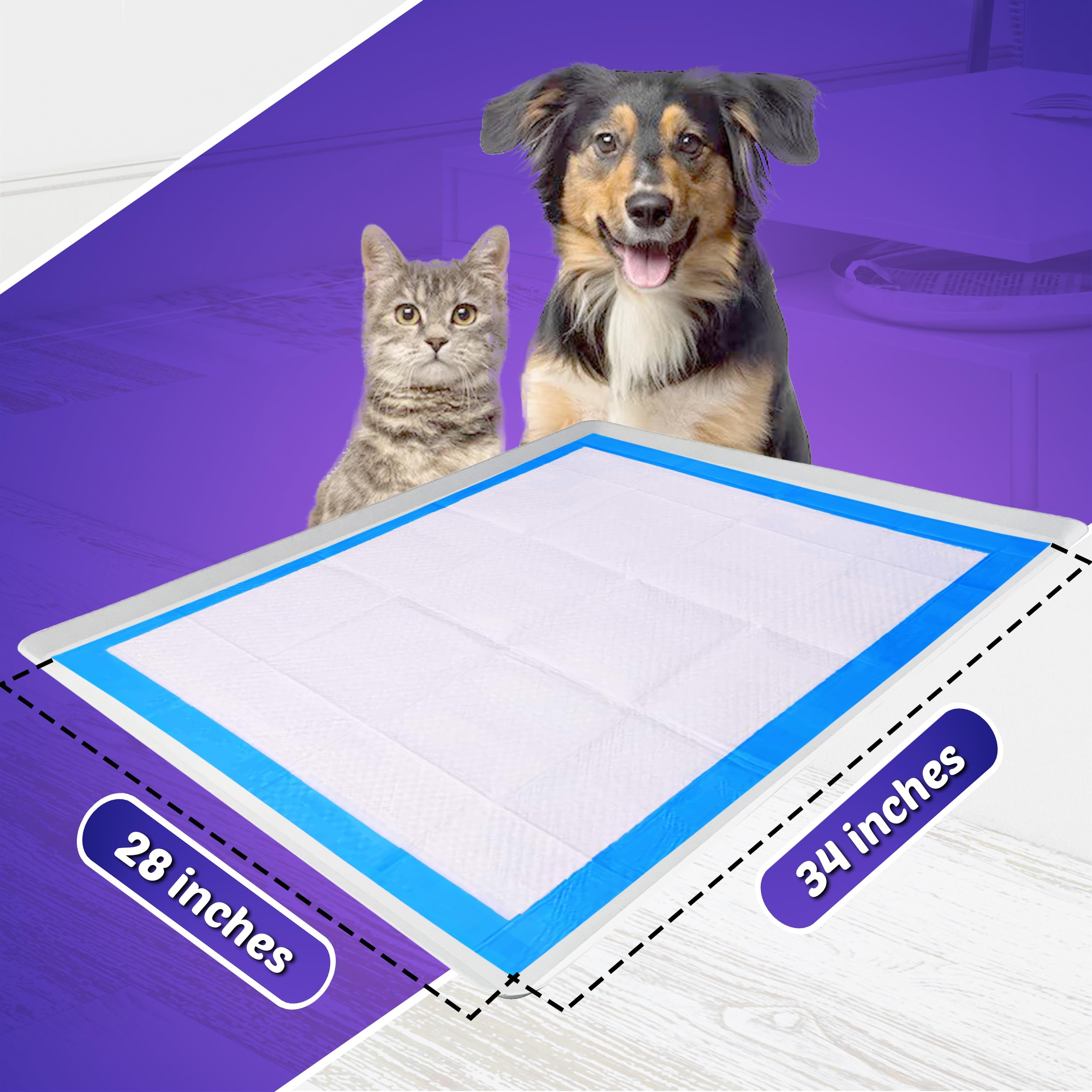 Tidyfriend Dog Pee Pad Holder Tray 28 X 34 Inches, Puppy Pad Holder Tray, Easy To Clean And Store Pee Pad Holder For Dogs, Silic