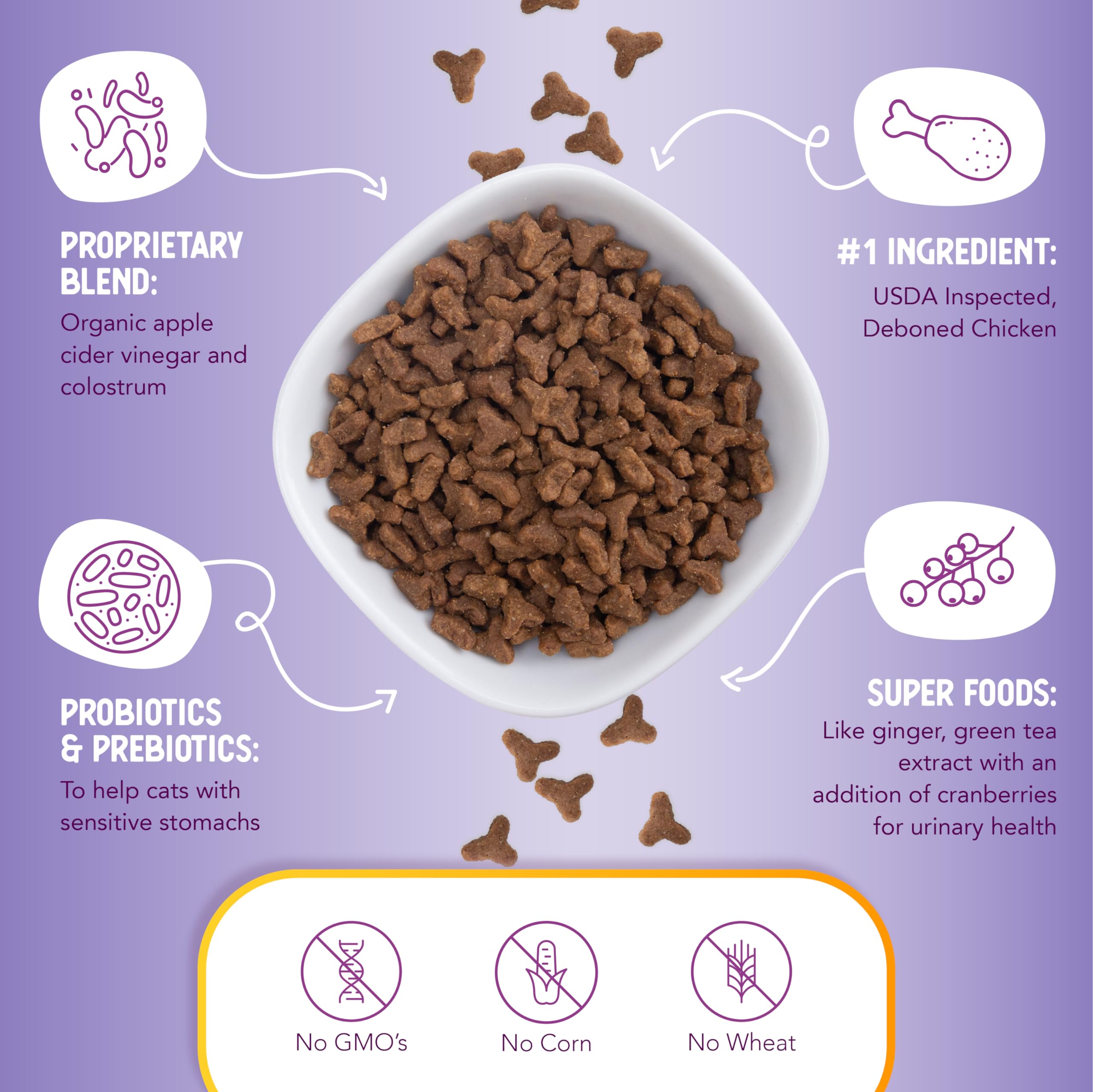 Health Extension Dry Cat Food, (4 lb / 1.81 kg) - Chicken & Brown Rice Recipe with Added Vitamins, Minerals, and Probiotics, Sui