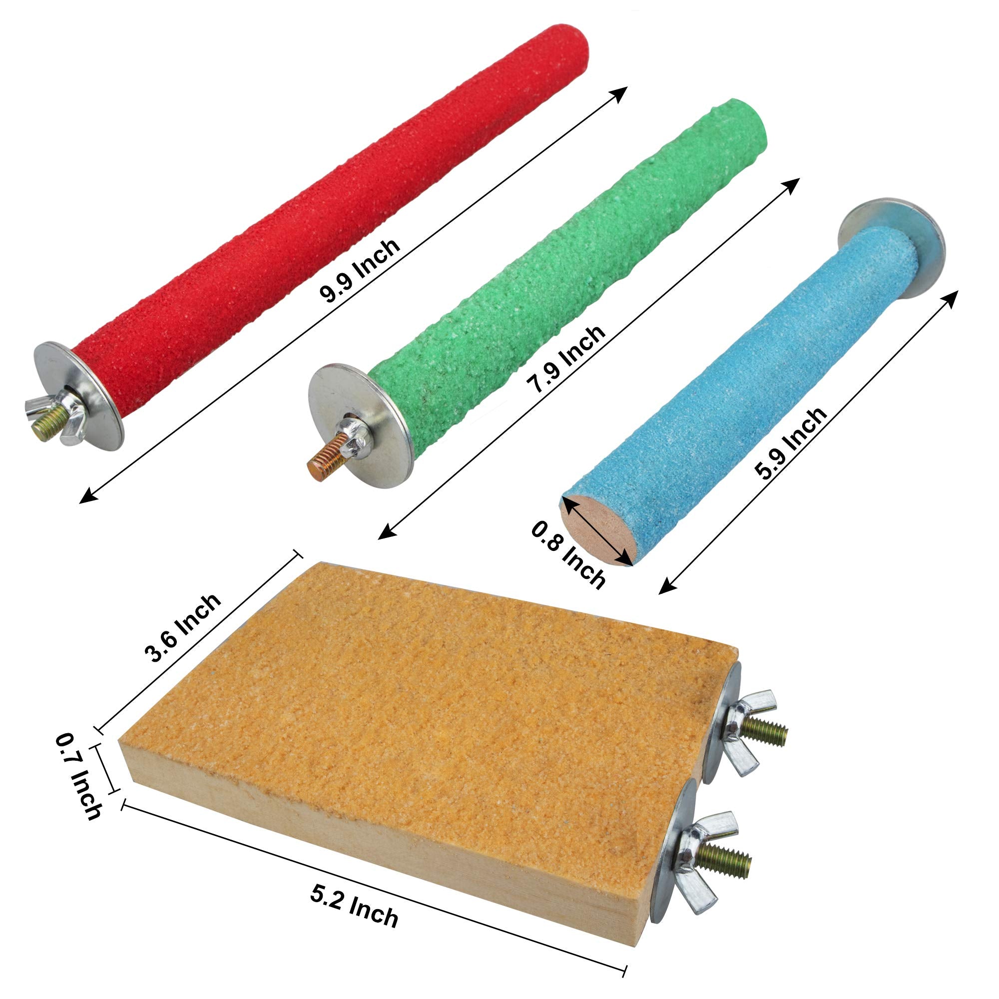 Gagiland Bird Perches For Conure Stand Natural Wood Platform Bird Nail Trimming Perch Paw Grinding Stick For Parakeet Cockatiels Parrot Perch Bird Cage Accessories