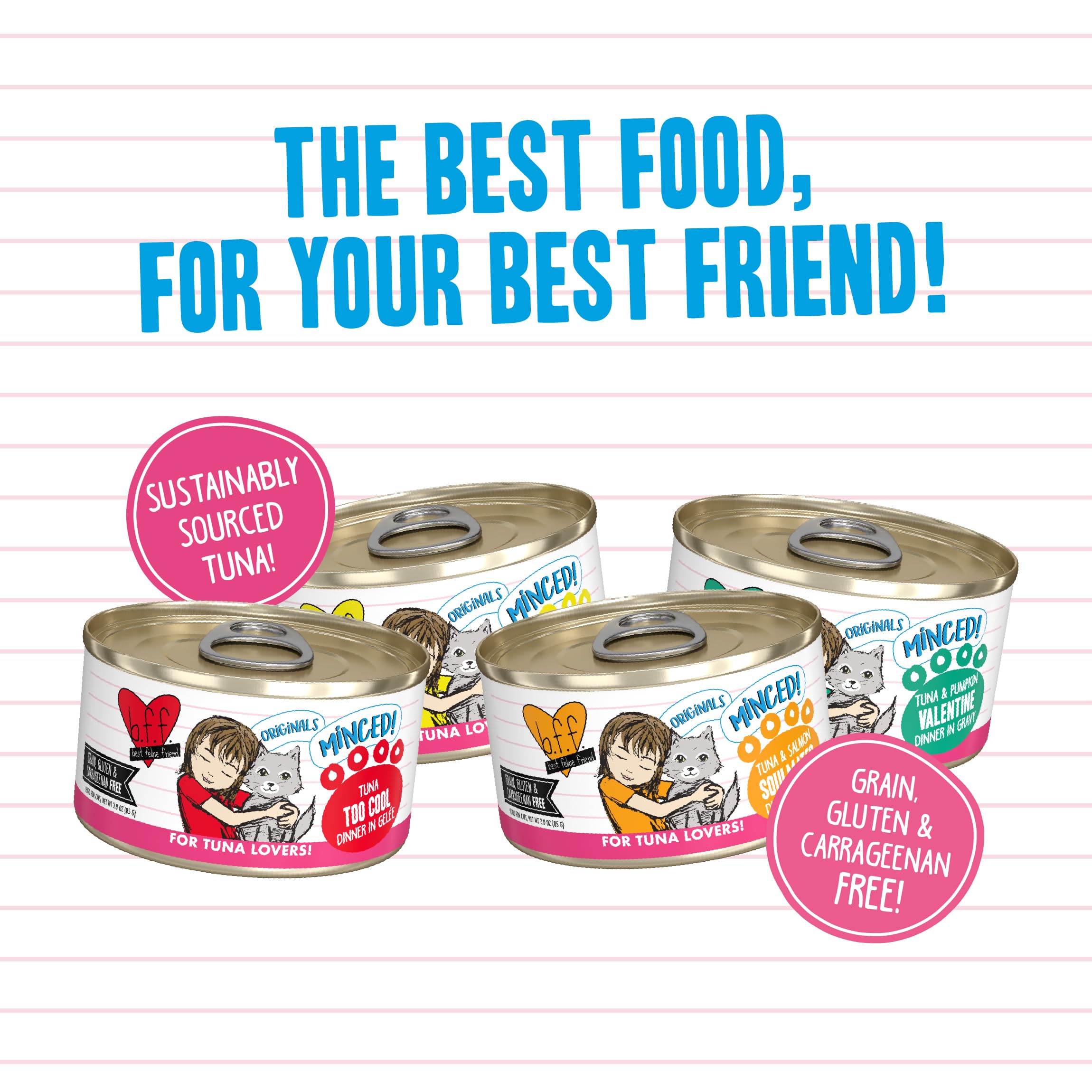Weruva BFF Minced Natural Wet Cat Food, Batch O Besties Variety Pack, 3oz Can, Pack of 12