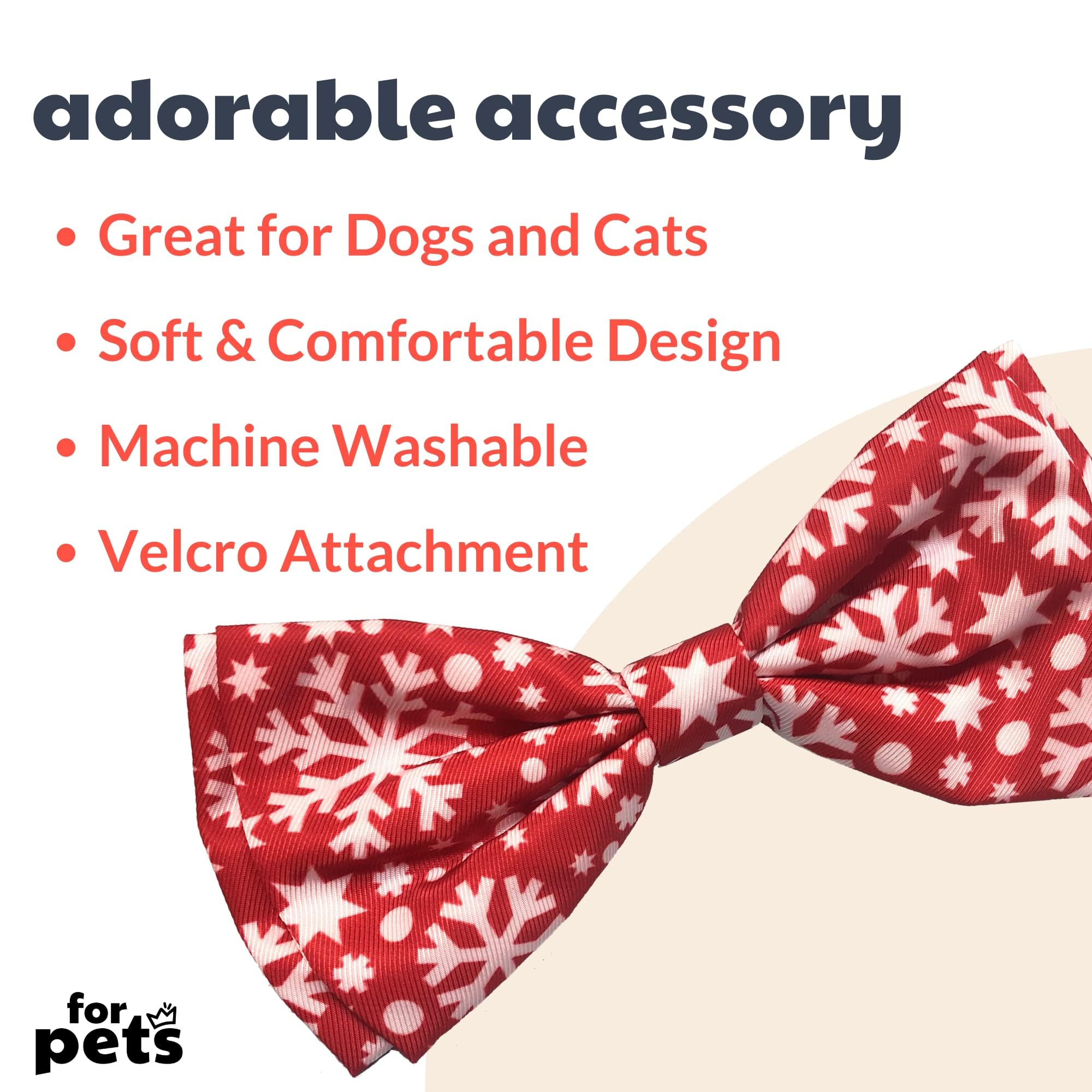 Huxley & Kent Extra-Large Snowflake Christmas Bow Tie For Dogs & Cats - Comfortable & Durable