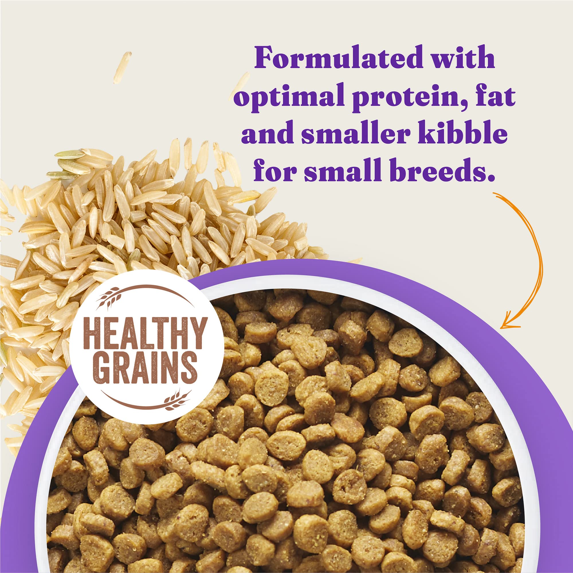 Halo Holistic Dog Food, Complete Digestive Health Cage-Free Chicken and Brown Rice Recipe, Dry Dog Food Bag, Small Breed Formula