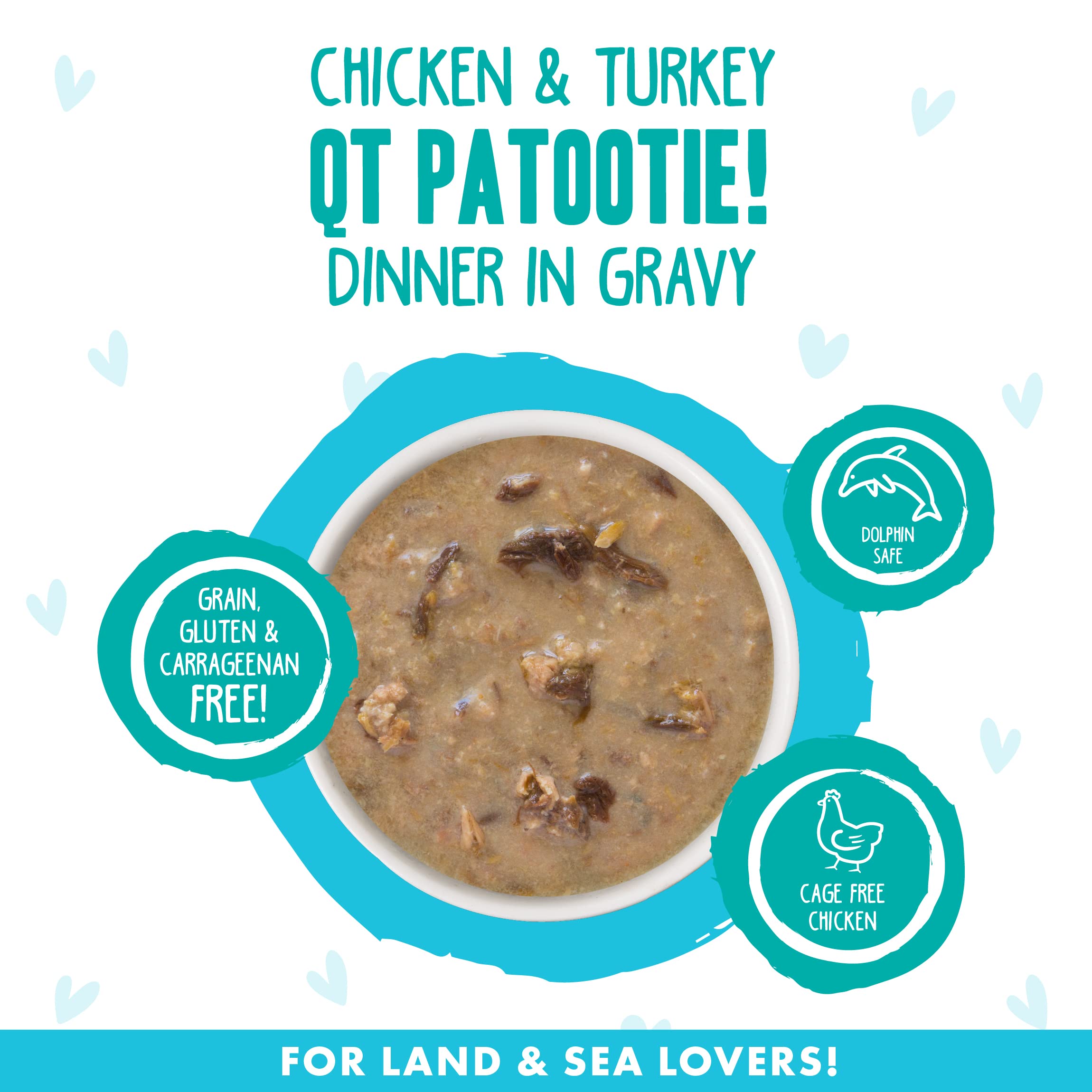 Weruva B.F.F. OMG - Best Feline Friend Oh My Gravy! Grain-Free Wet Cat Food Cans, QT Patootie! Chicken & Turkey, 2.8 oz Can (Pac