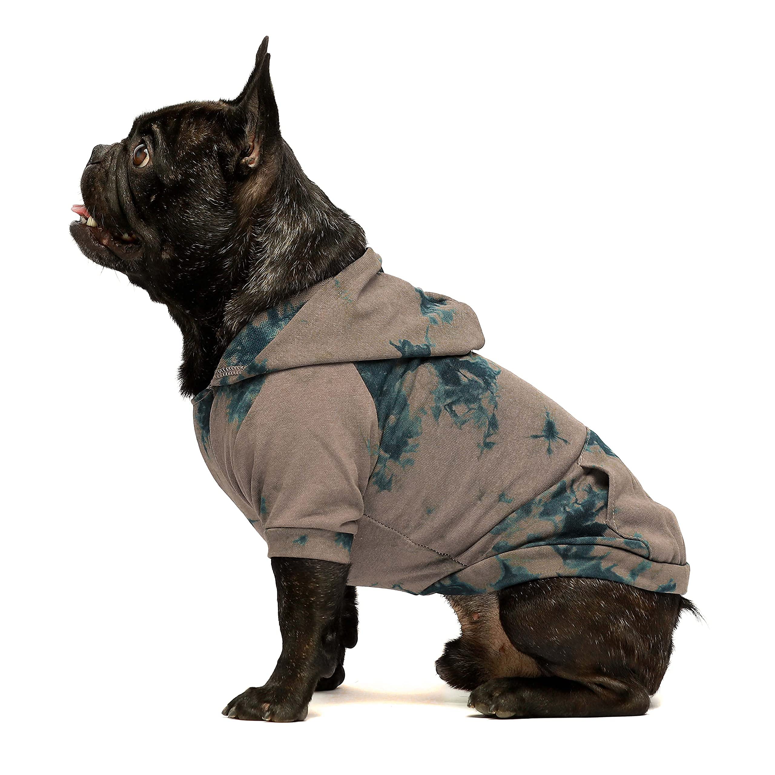 Fitwarm Tie Dye Dog Hoodie Puppy Sweatshirt Pocket Doggie Winter Clothes Sweatshirt Pet Hooded Coat Cat Jackets Apparel X-Small