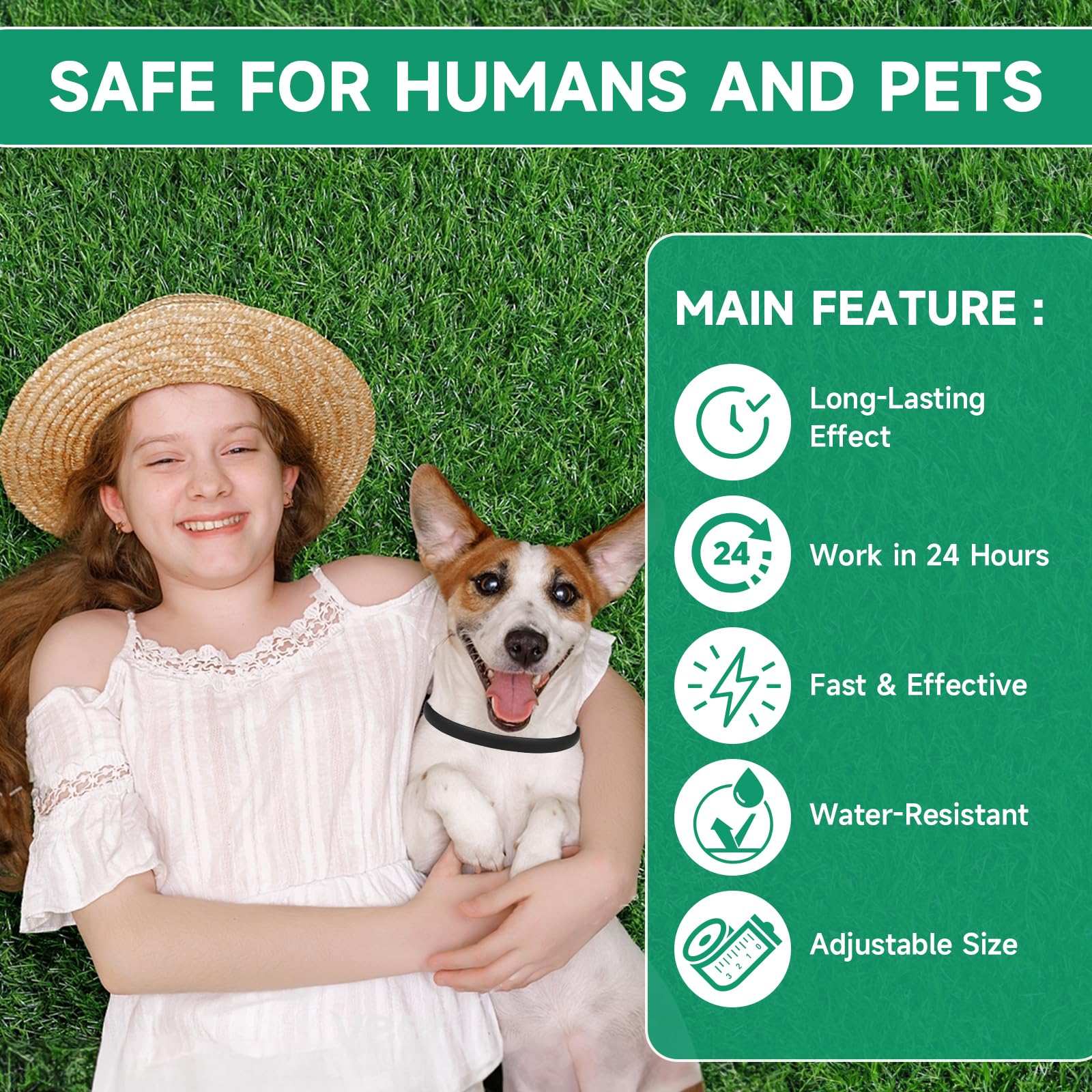 4 Pack Flea Collar for Dogs, Dog Flea and Tick Treatment, 8 Months Protection Flea and Tick Collar for Dogs, Waterproof Dog Flea