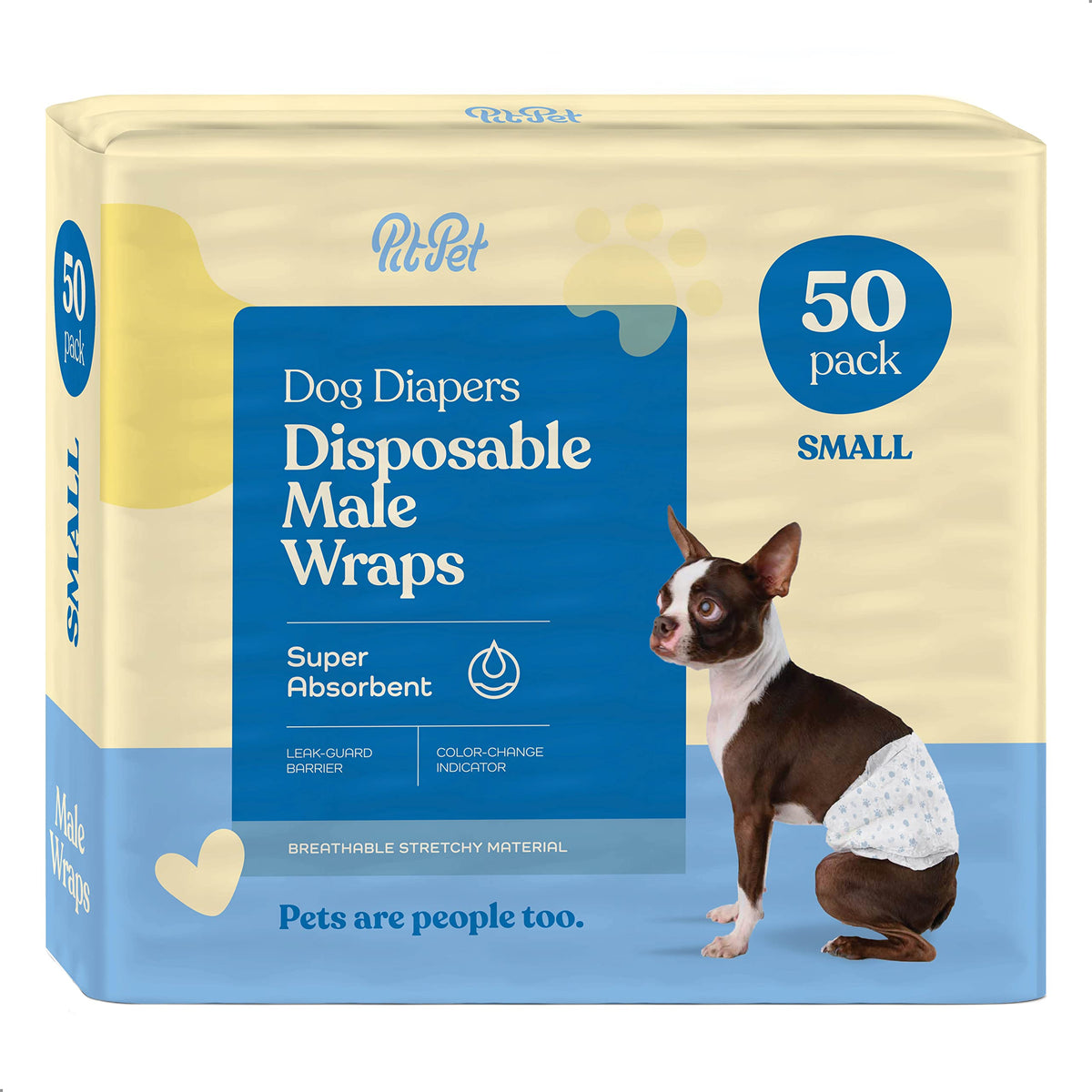 Comfortable Male Dog Diapers - 12-Pack Super Absorbent Disposable Male Dog Wraps- Flashdry Gel Technology, Wetness Indicator Dog