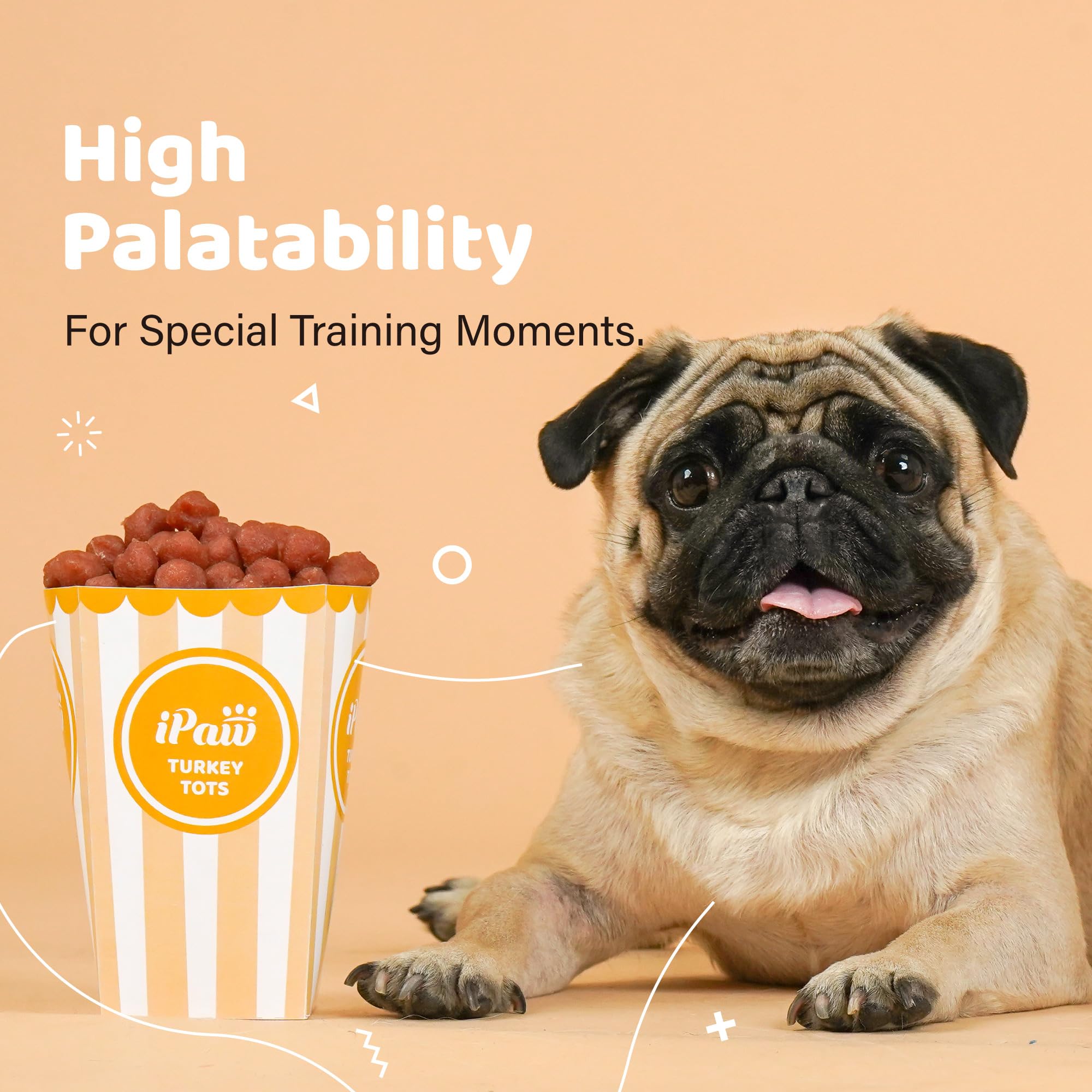 iPaw Turkey Tots Dog Treats for Puppy Training, All Natural Human Grade Dog Treat, US Sourced Raw Material, Hypoallergenic, Easy