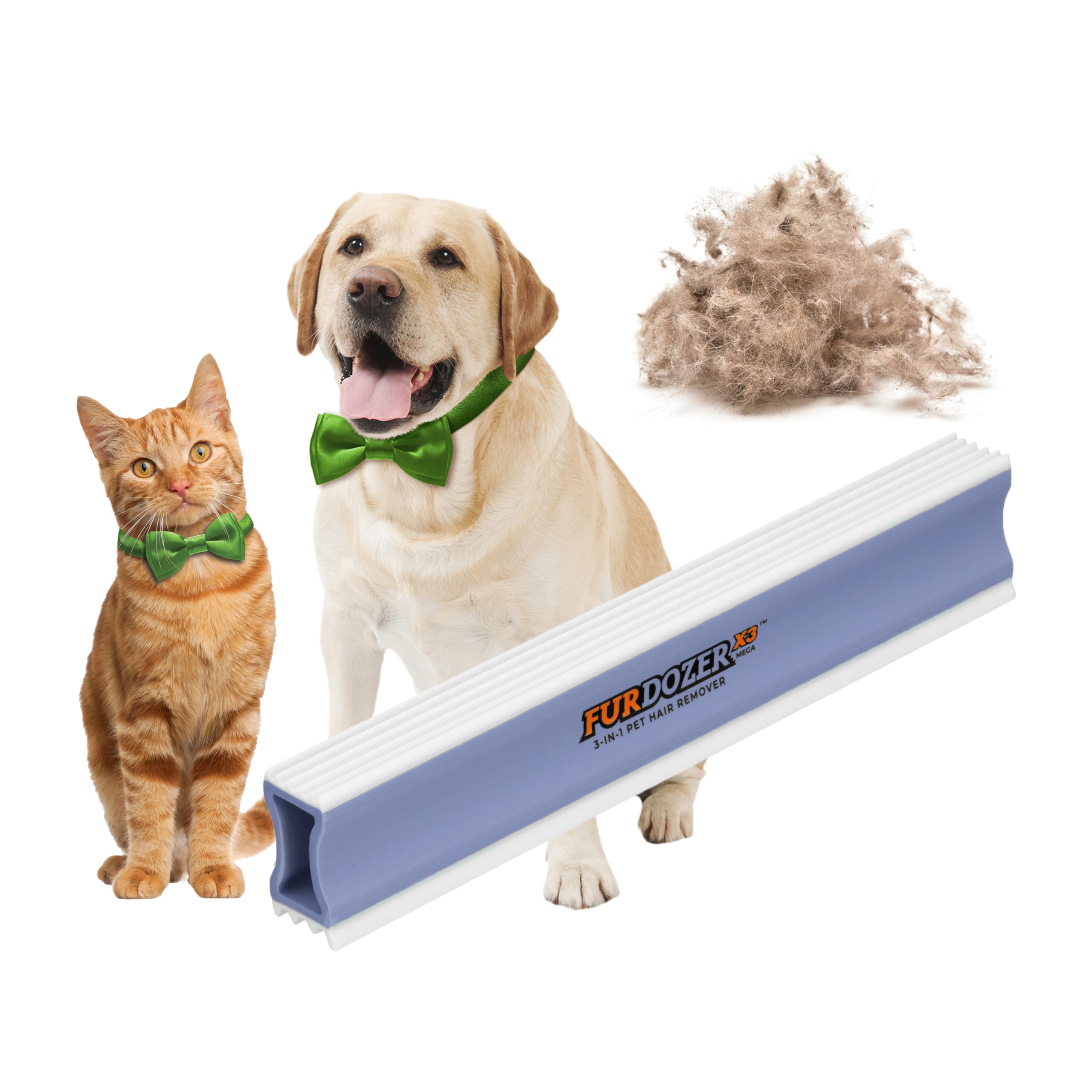Furdozer X3 Mega Pet Hair Remover & Auto Detailing Tool - Cat & Dog Hair Remover For Carpet, Car Interior, Couch, Bedding, & Fur