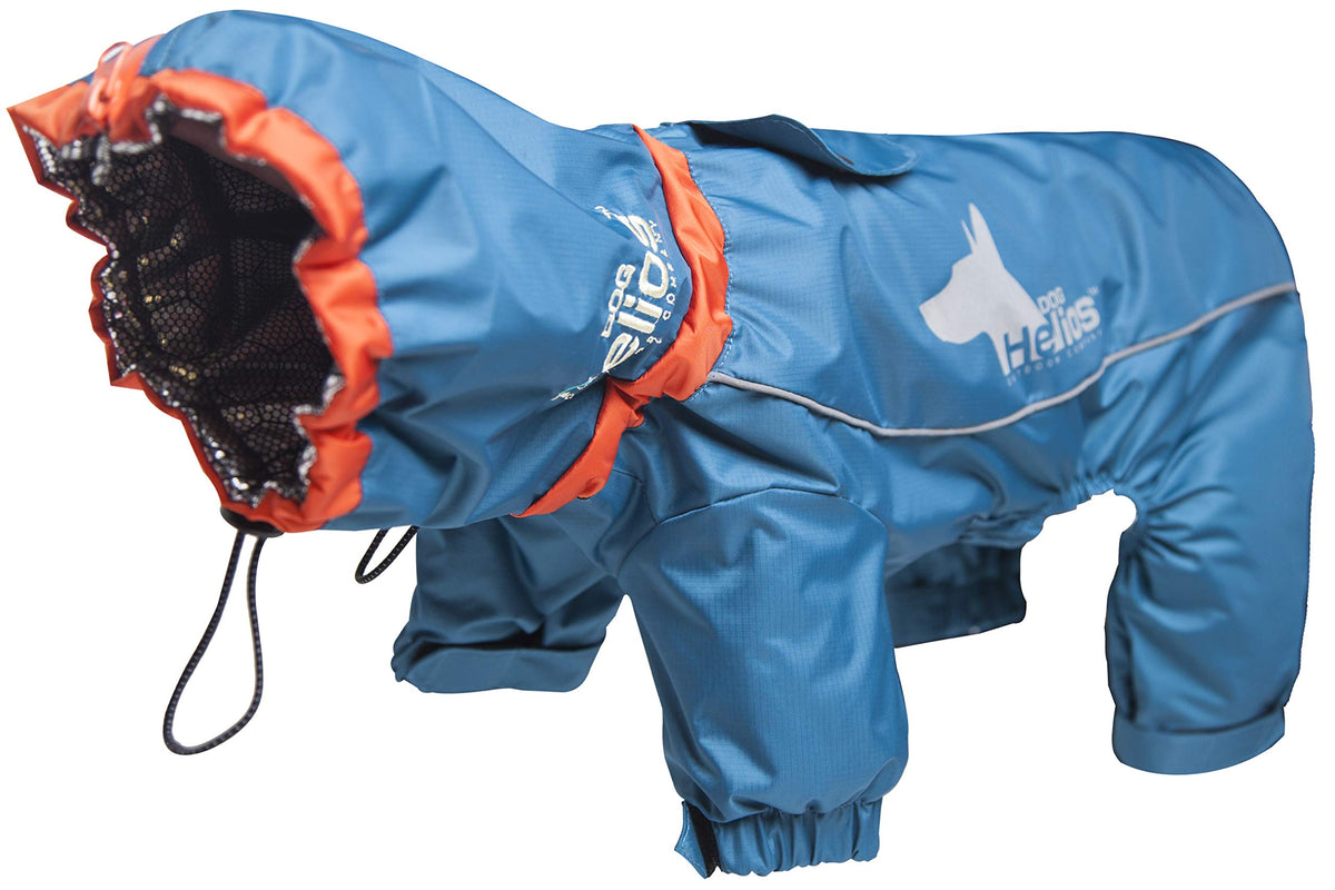 DOGHELIOS 'Weather-King' Windproof Waterproof and Insulated Adjustable Full Bodied Pet Dog Jacket Coat w/ Heat Retention Technology, Large, Blue