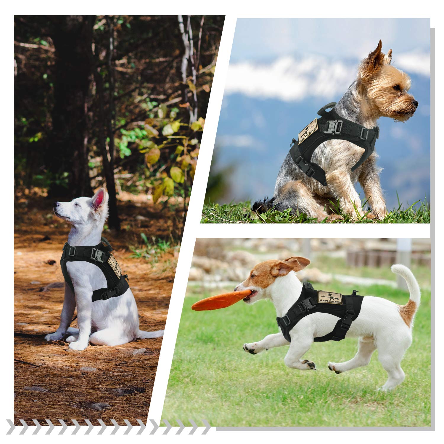 Tactical Service Dog Vest Harness K9 Military Molle Dog Vest for Outdoor Training Hunting Wear-Resisting Pet Dog Harness with Ru