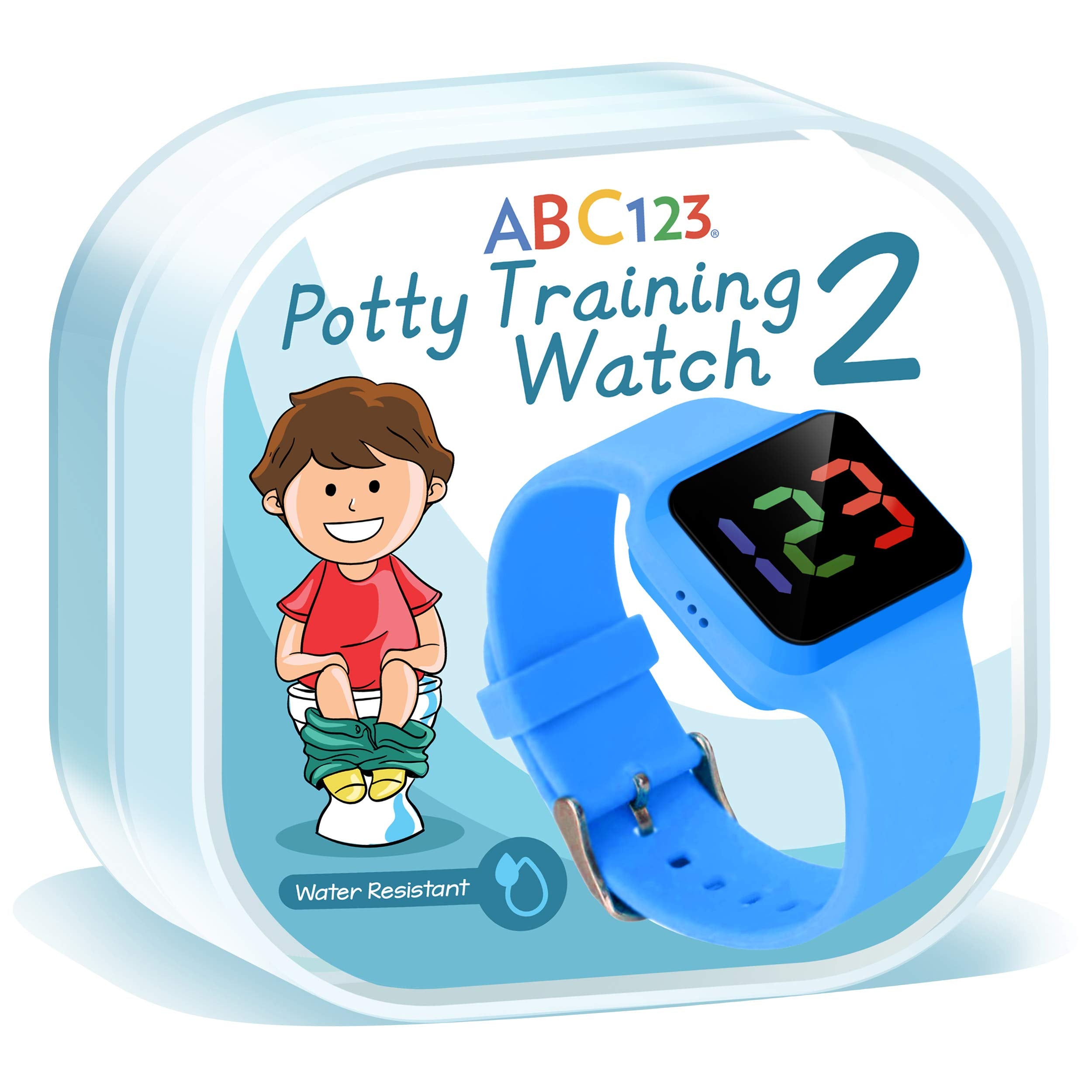Abc123 Potty Training Watch 2- Baby Reminder Water Resistant Timer For Toilet Training Kids  Toddler (Blue)