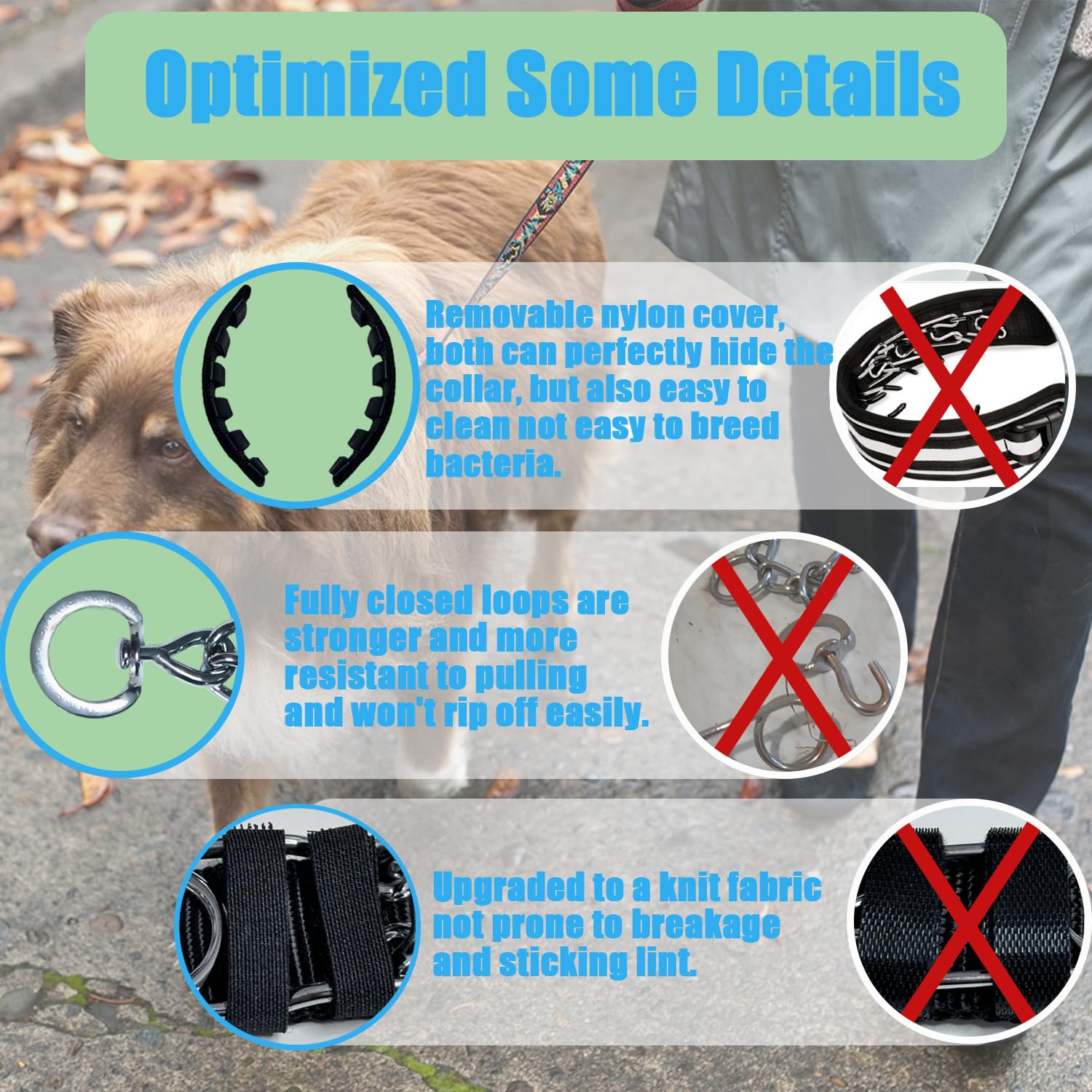 No Pull Dog Adjustable Collar with Buckle for Small Medium Large Dogs