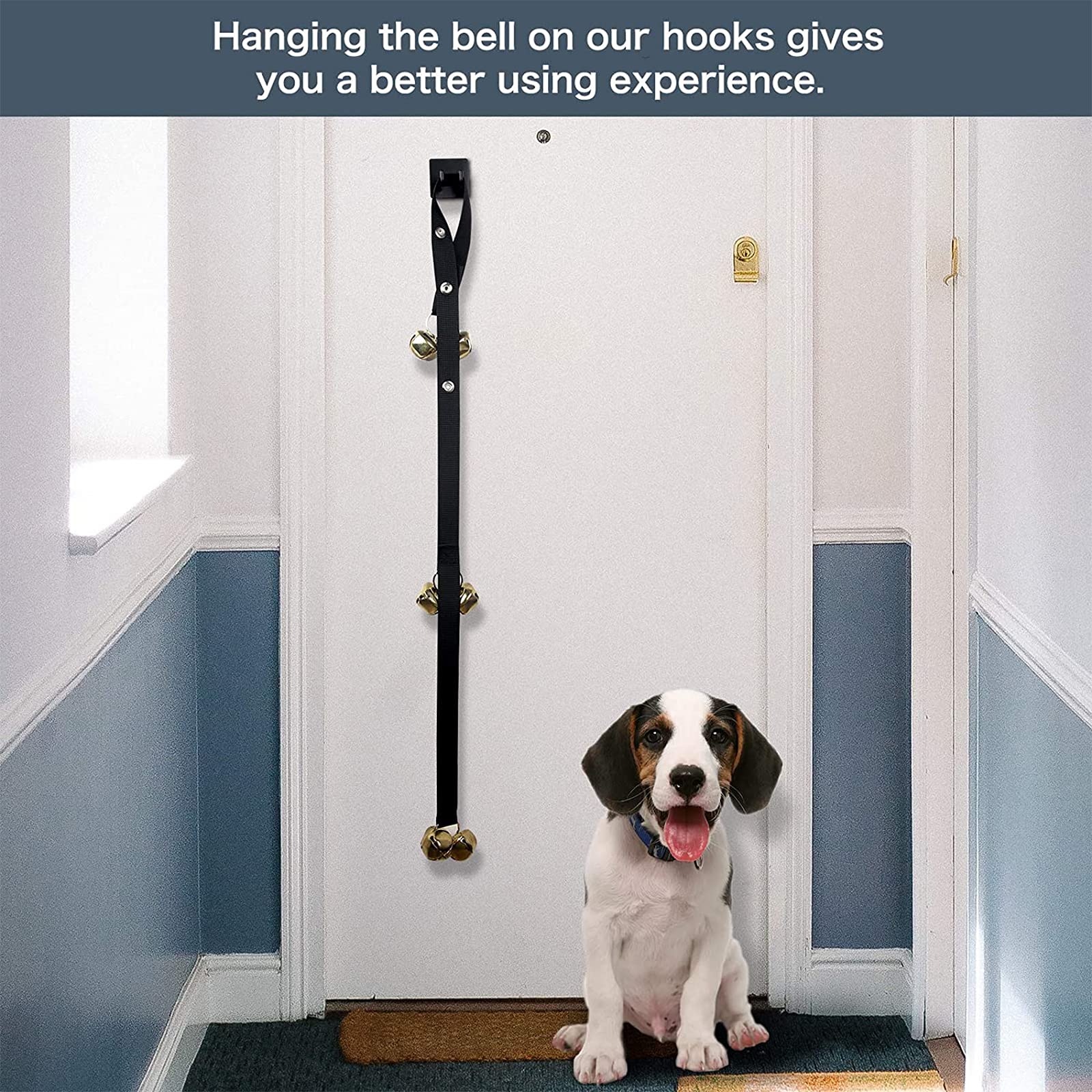 Luckyiren Upgraded Puppy Bells Dog Doorbells For Door Knob/Potty Training/Go Outside-Dog Bells For Puppies Dogs Doggy Doggie Pooch Pet Cat For Dog Lovers-Premium Quality-3 Snaps For Length Adjustment