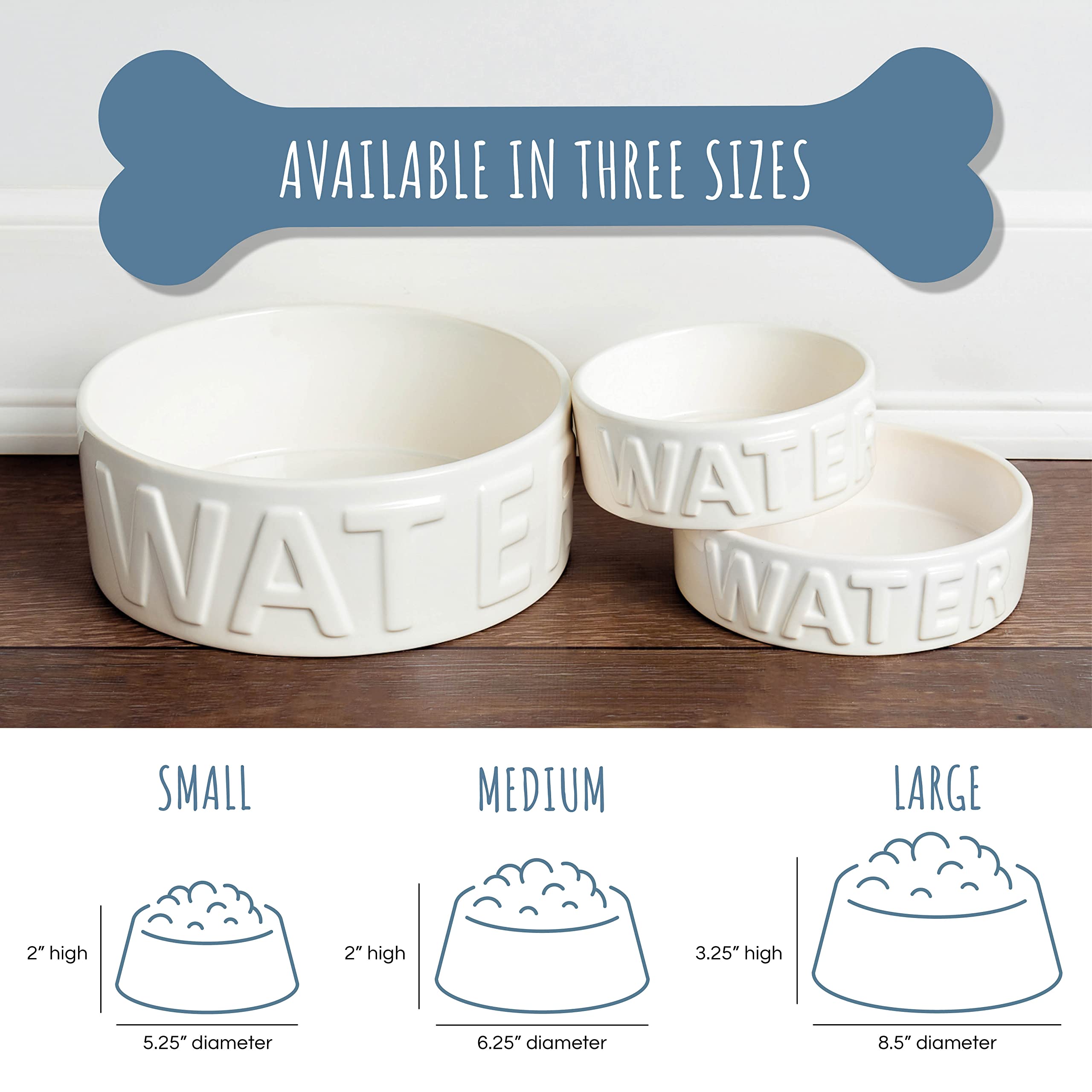 Park Life Designs Pet Bowl | Classic Water (Small, Grey)