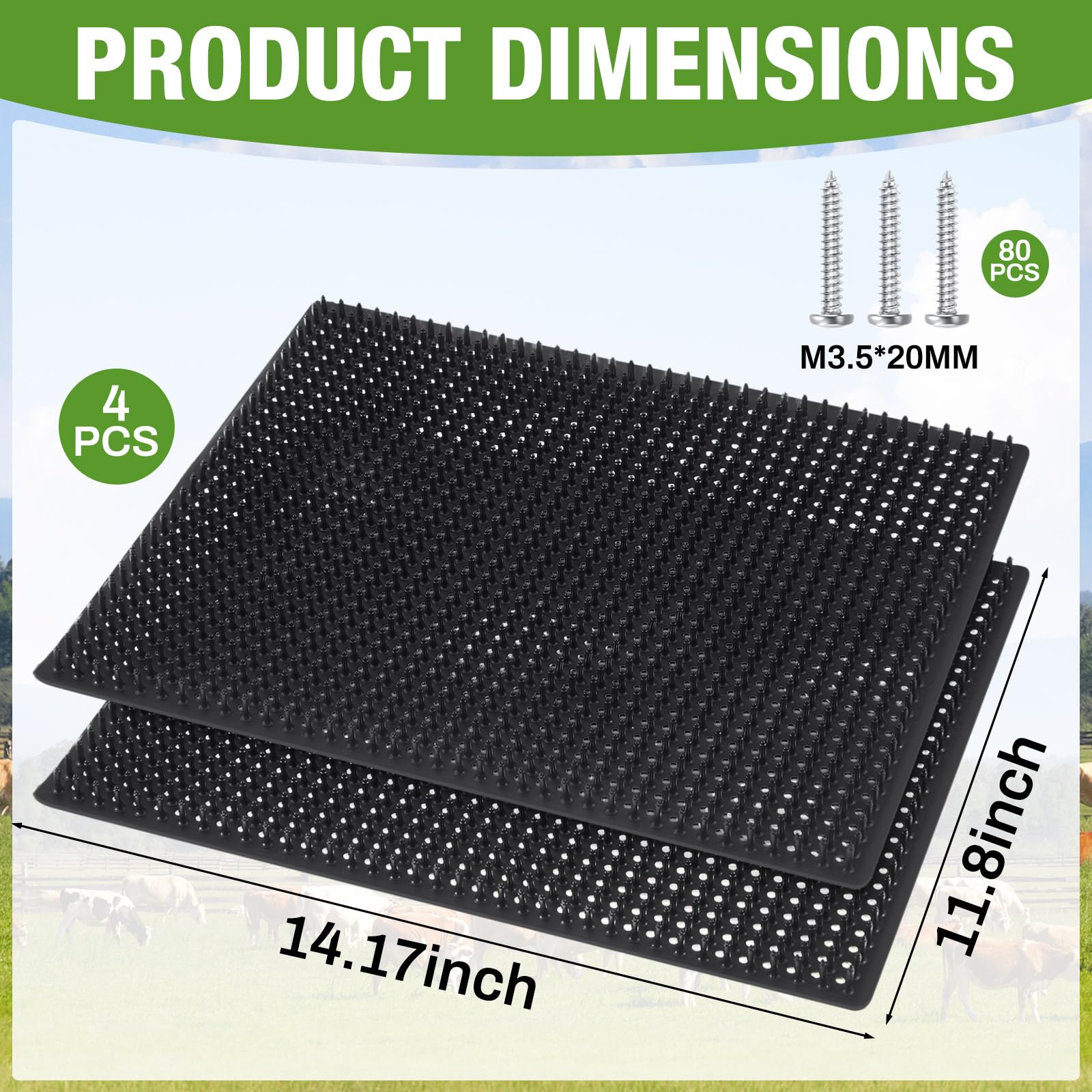 Teenyyou 4 Pack Horse Scratching Post Pad Equine & Bovine Massage Brush Kit 14.1711.81 Horse Cattle Scratchers Safe Soft Itc