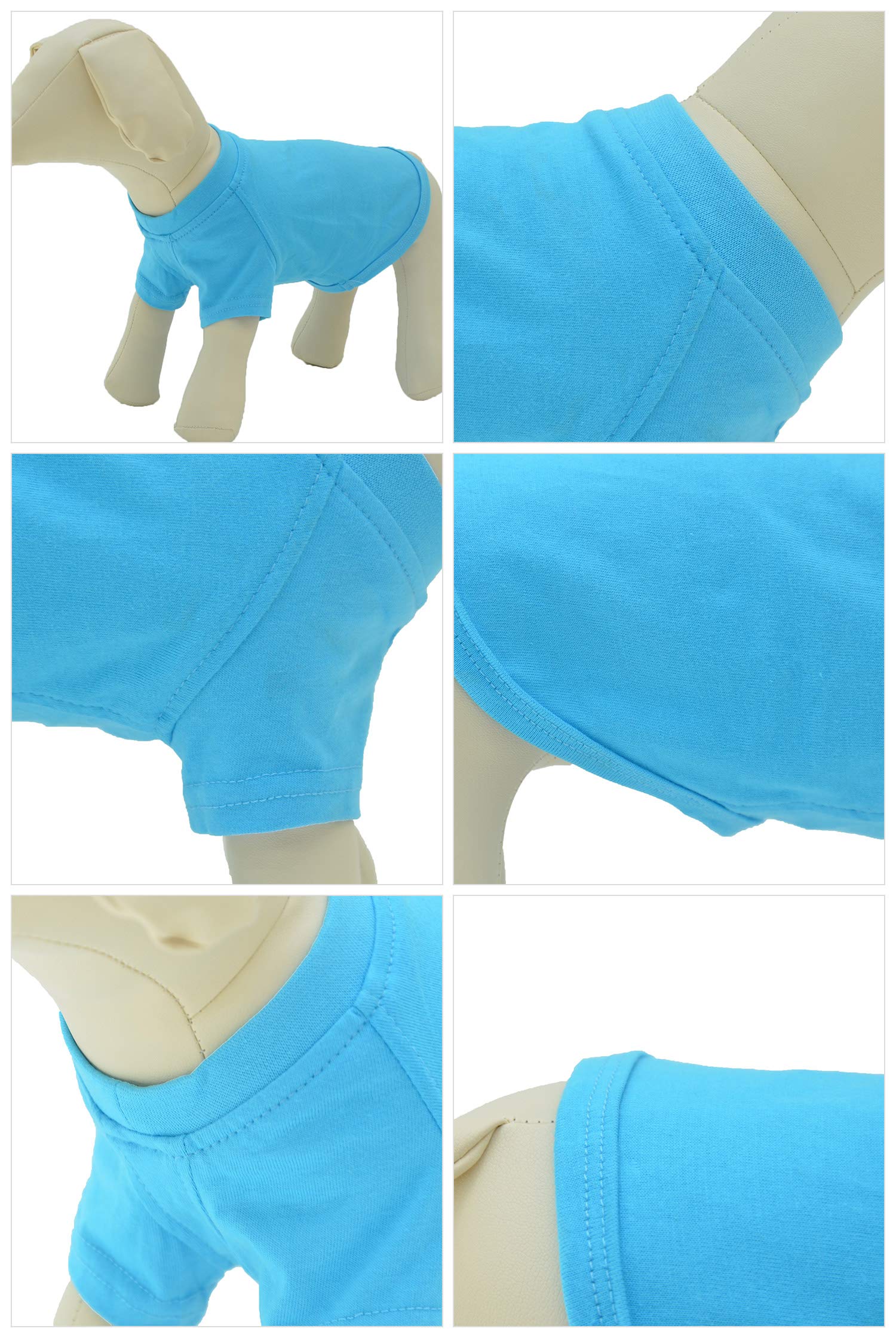 Lovelonglong Bulldog Clothes Dog Clothing Blank T-Shirt Tee Shirts For French Bulldog English Bulldog American Pit Bull Pugs 100% Cotton Skin Care Lake-Blue B-L