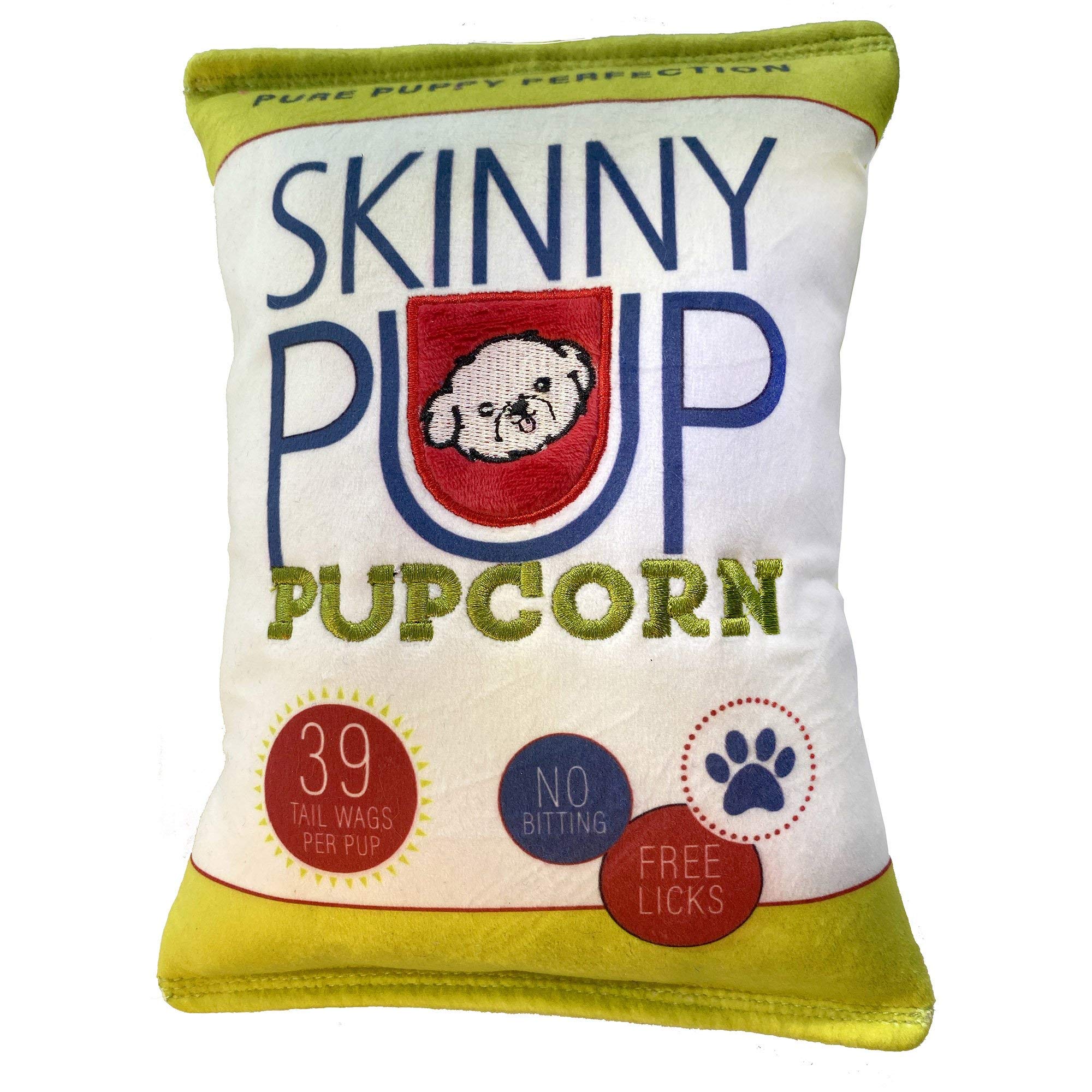 Huxley & Kent For Dogs - Skinny Pup (Large) - Power Plush Funny Dog Toy With Squeaker - H&K Squeaky